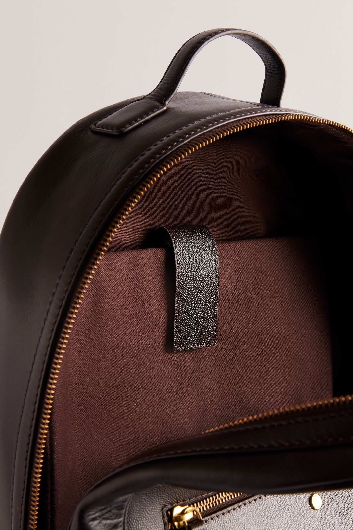 KAIDER CAVIAR TEXTURE LEATHER BACKPACK BROWN 3