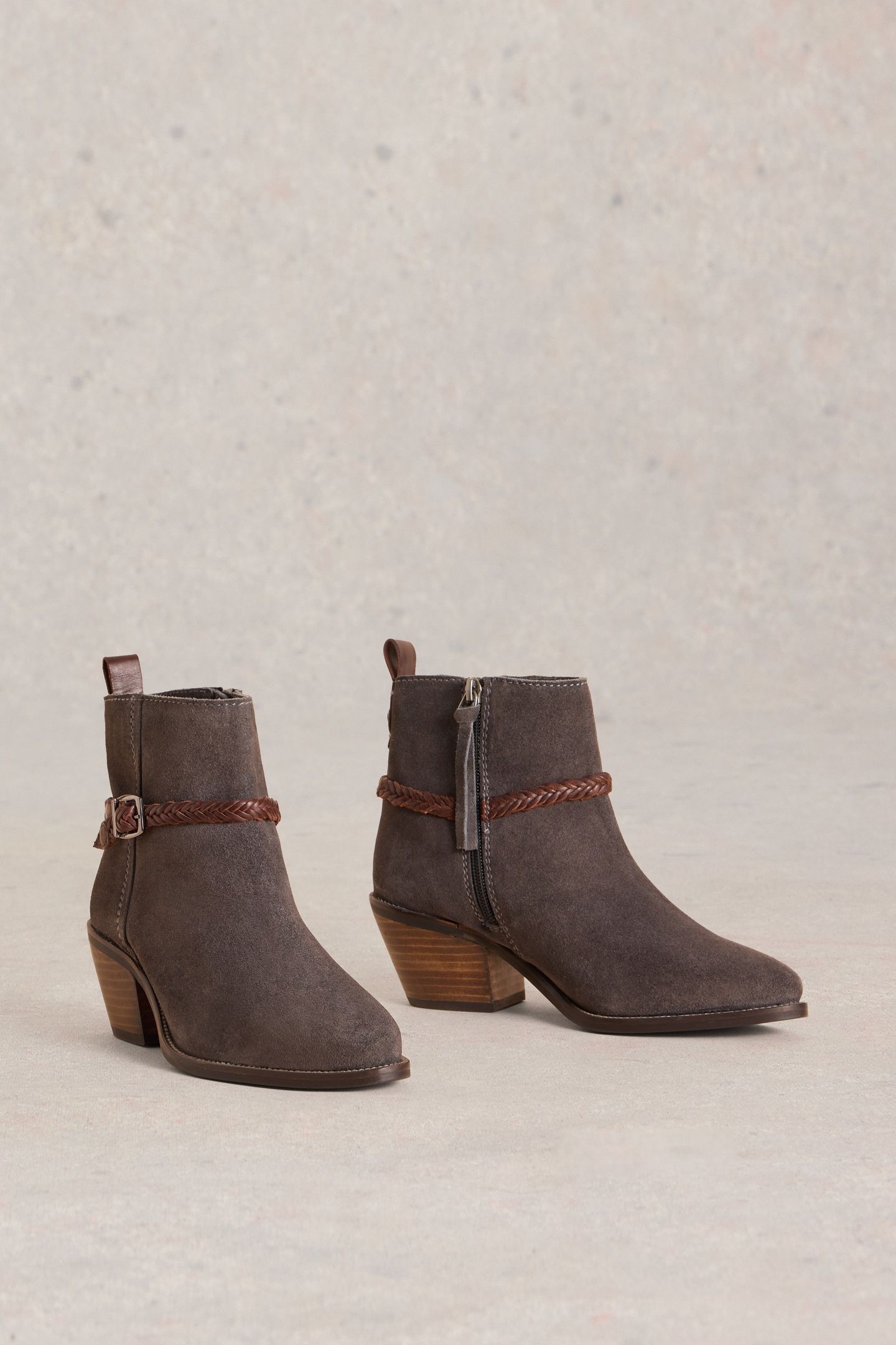 PEONY SUEDE PLAIT STRAP BOOT CHARC GREY 3