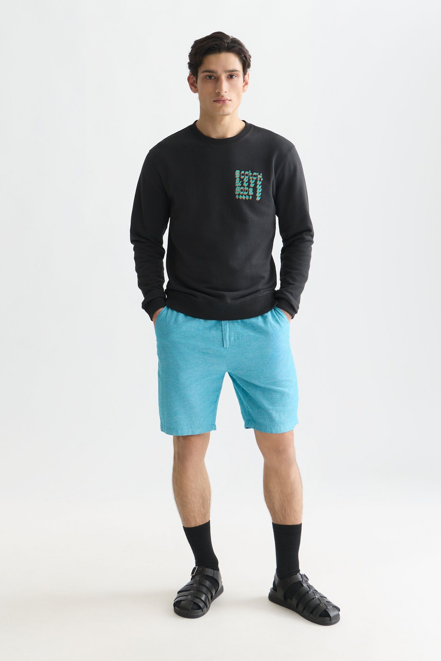 FRONT AND BACK ARTWORK REGULARFIT SWEATSHIRT BLACK 3