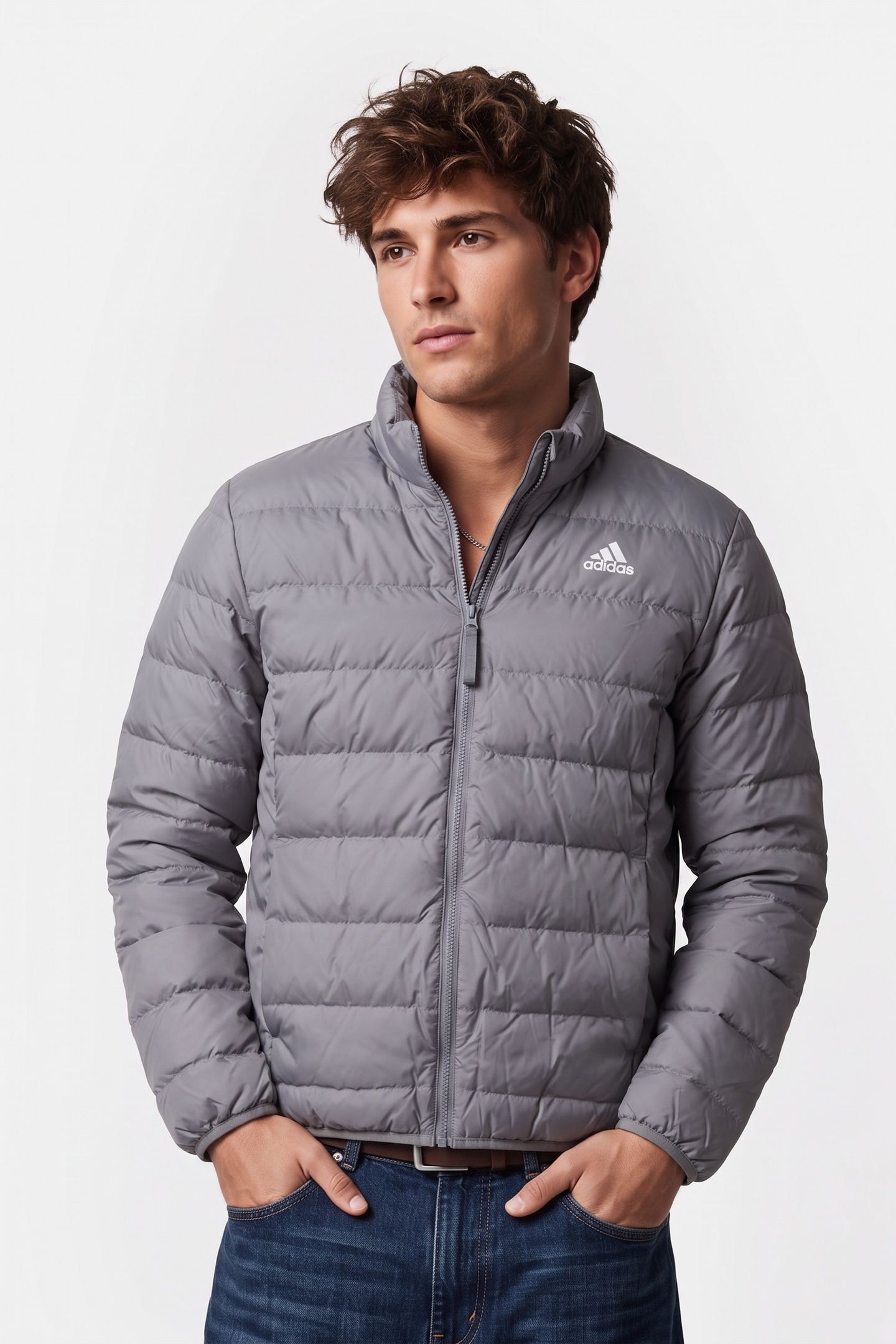 UNISEX ESSENTIAL LITE DOWN JACKET GREY 1