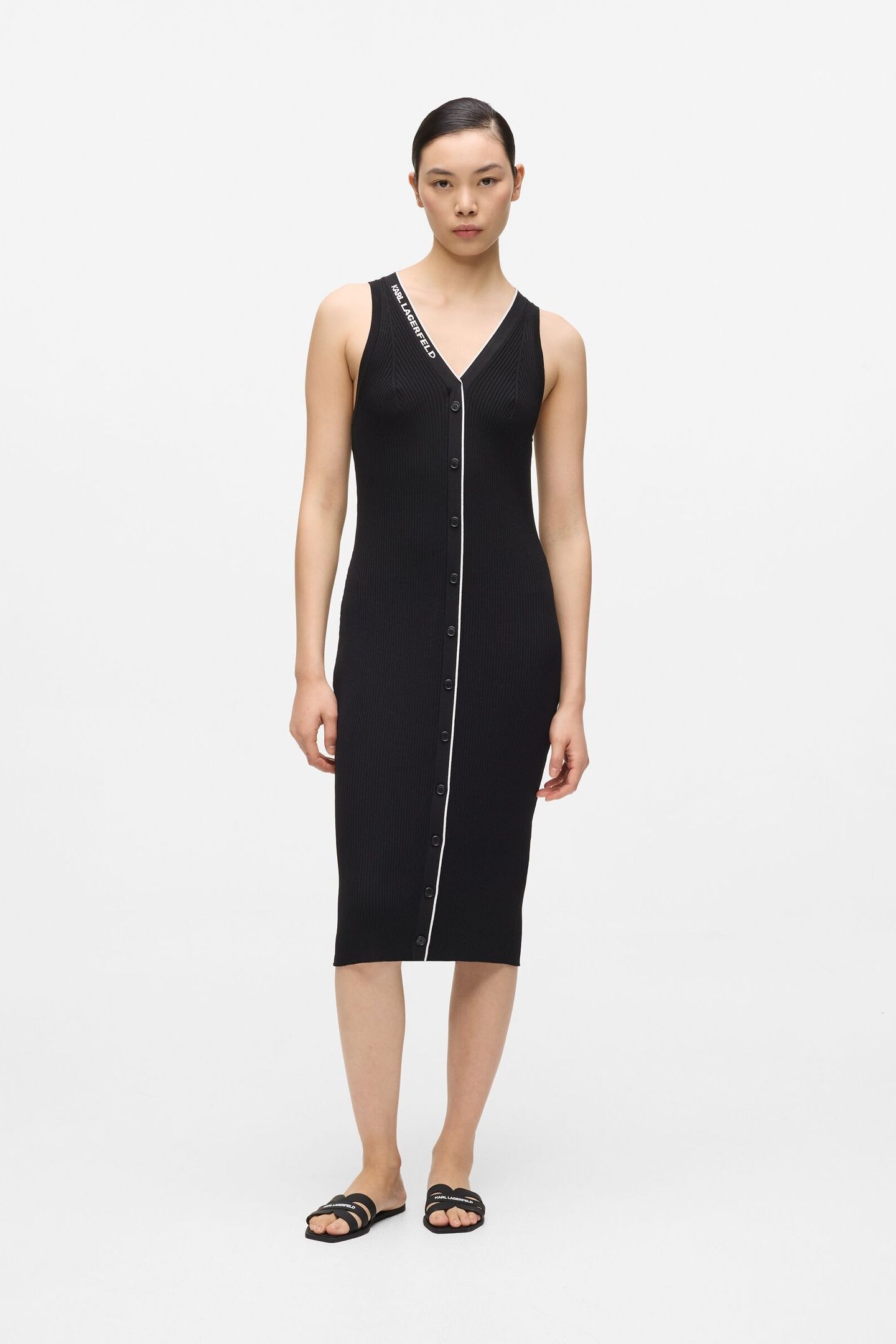 LOGO KNIT DRESS BLACK/WHITE 4
