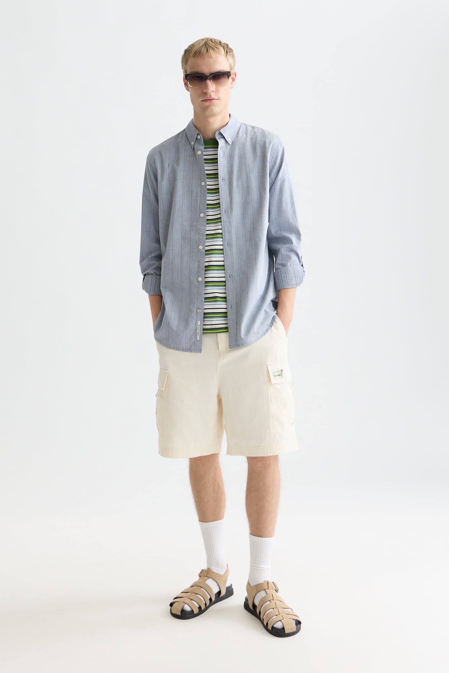 YARNDYED DOBBY REGULARFIT SHIRT NAVY 3