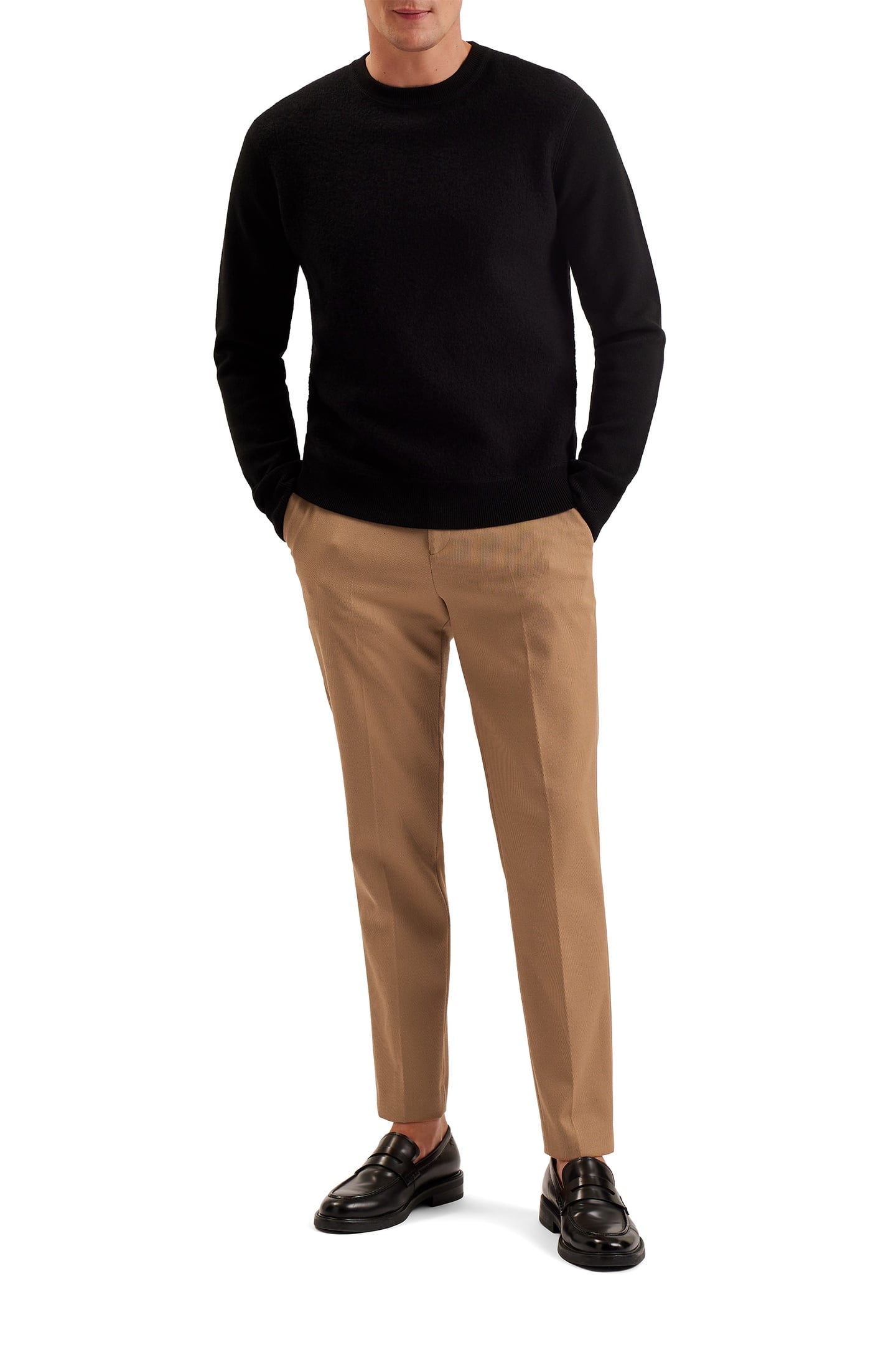 NALFANT TWILL SMART SLIM TAILORED TROUSERS TAN 2