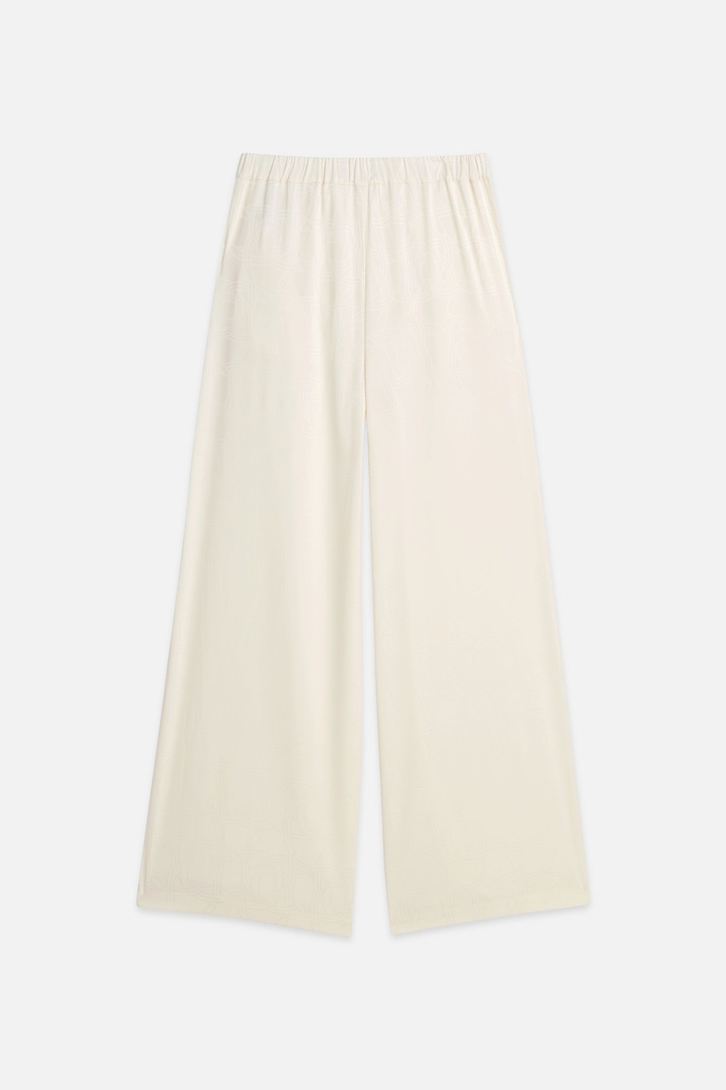 ELENI - JAQUARD HIGH RISE WIDE LEG PYJAMA PANTS EGGNOG 1