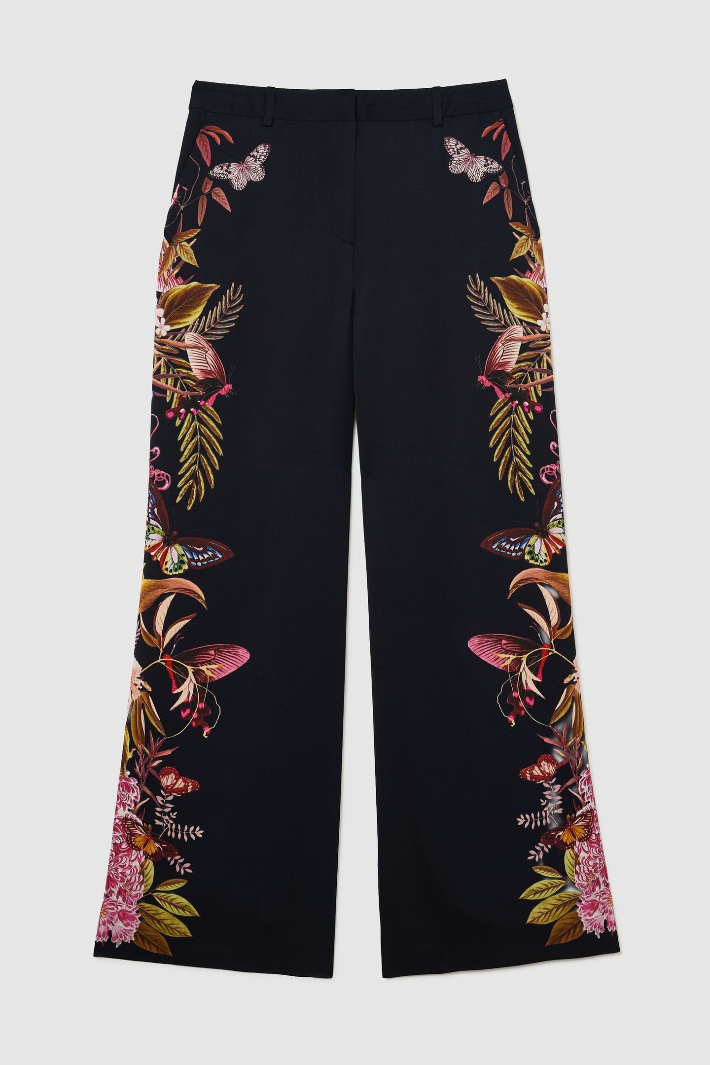 WIDE LEG FLORAL TROUSER NAVY 4