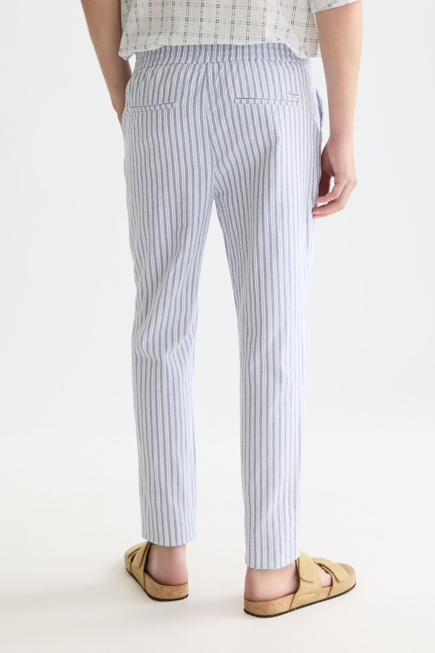 WARREN YARNDYED COTTON/LINEN REGULAR STRAIGHTFIT JOGGER NAVY 2