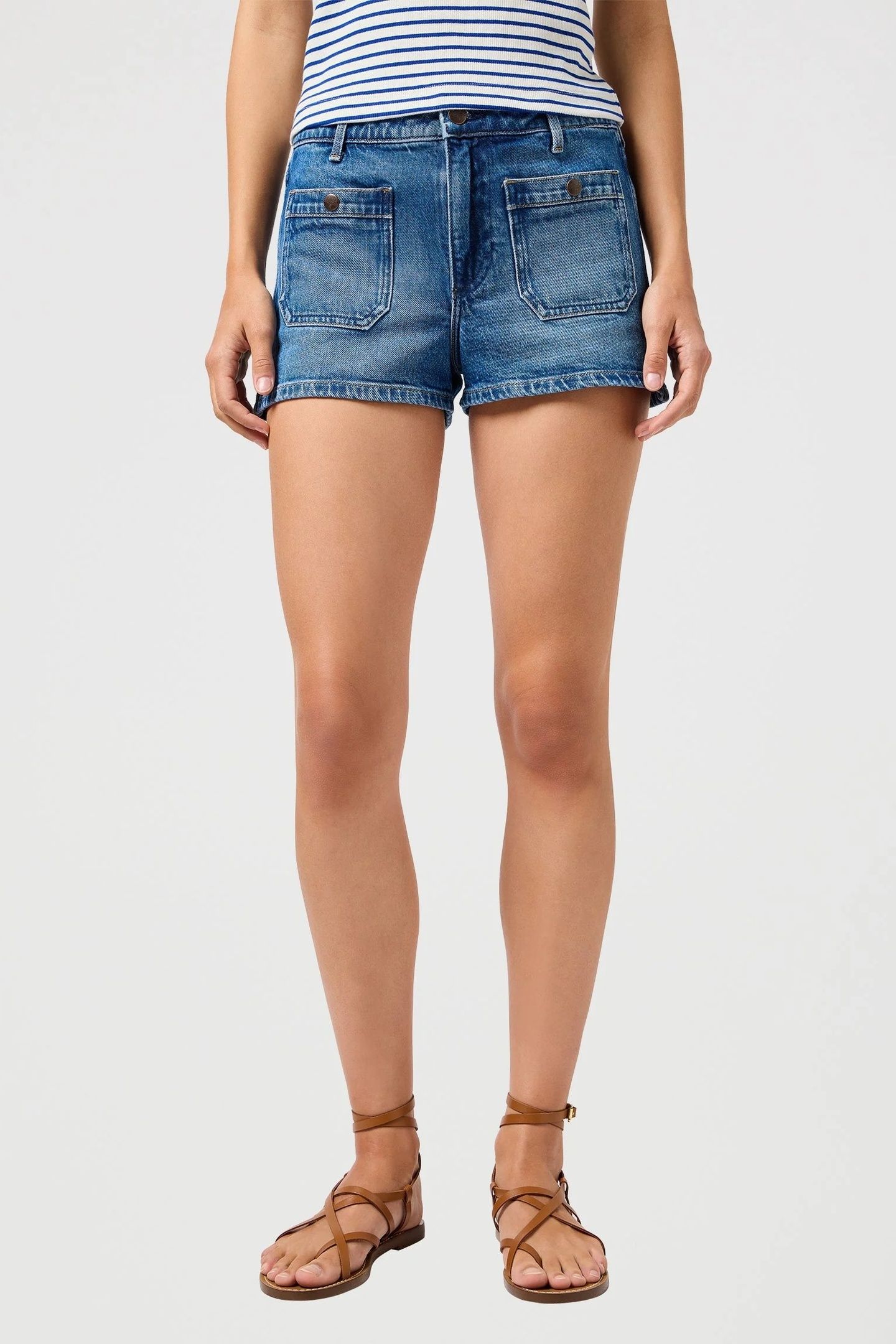 POCKET COWBOY SHORT MOONLITE HAZE DENIM BLUE 1