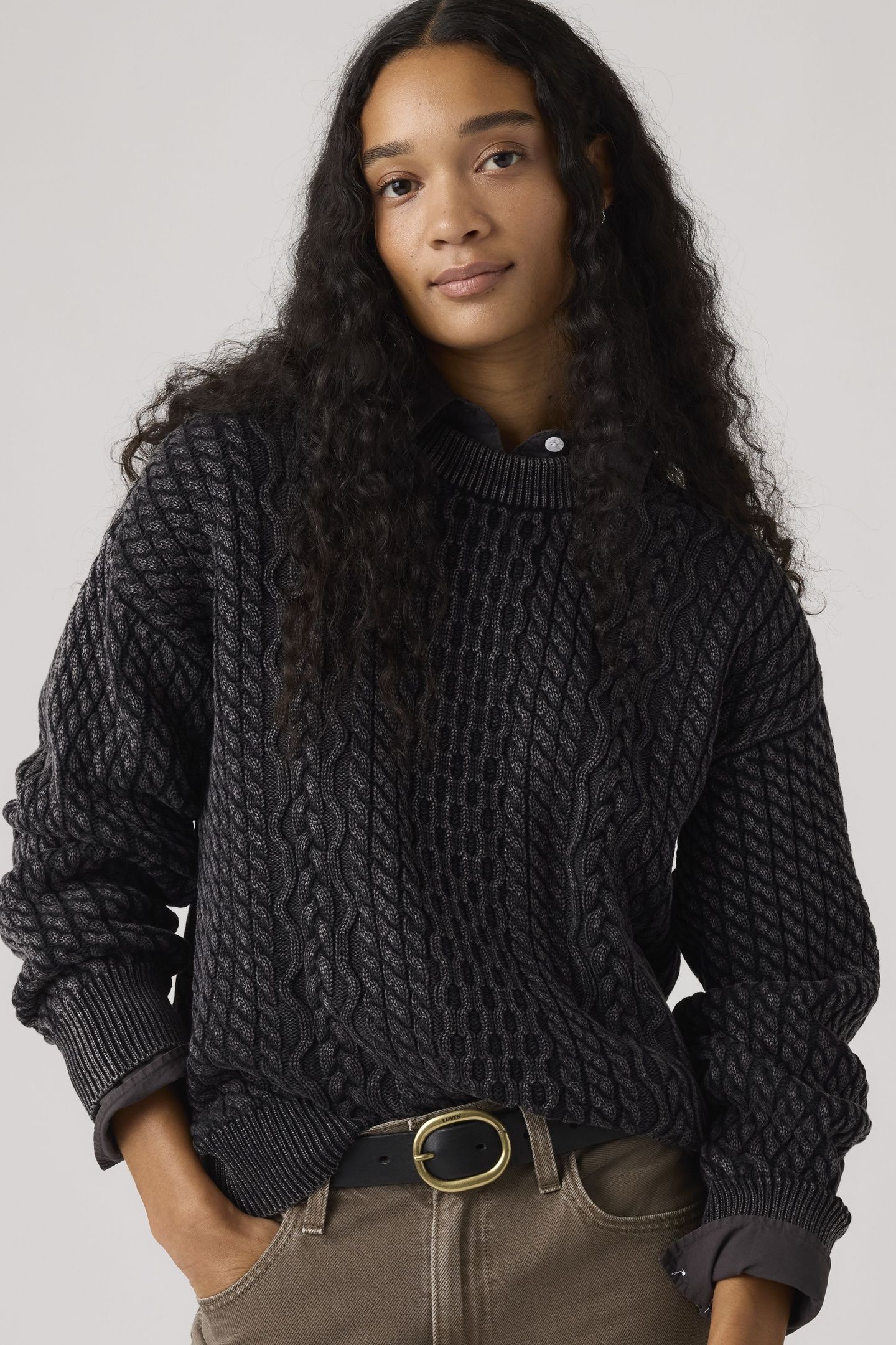 LEILAH CABLE CREWNECK SWEATER 4