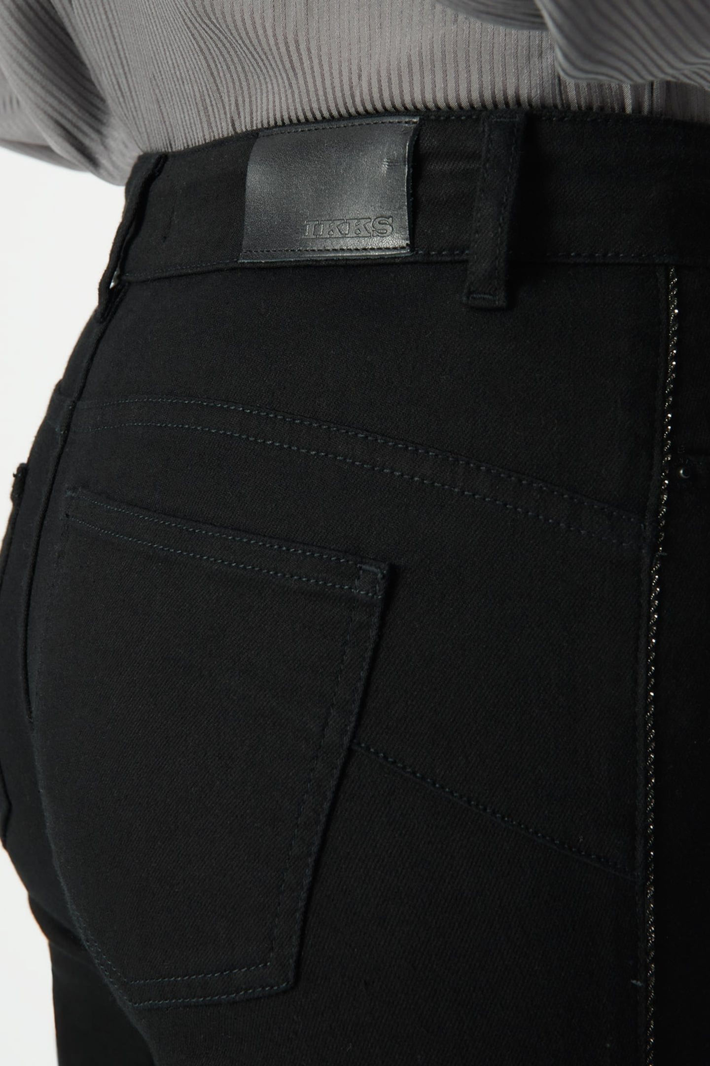 BLACK SLIM JEANS WITH BRAIDED SIDE DETAIL 7