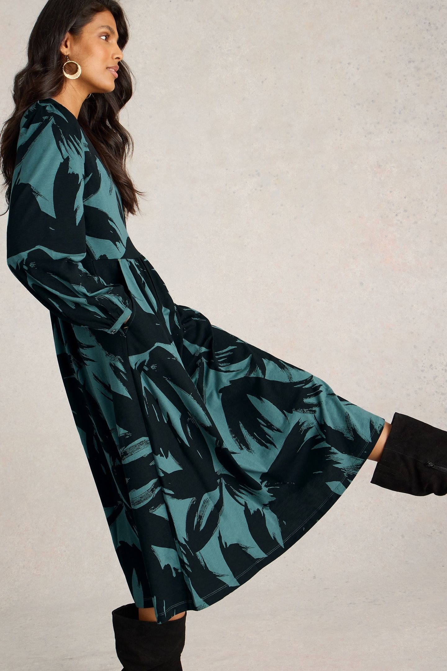 LEAH JERSEY DRESS GREEN PR 3