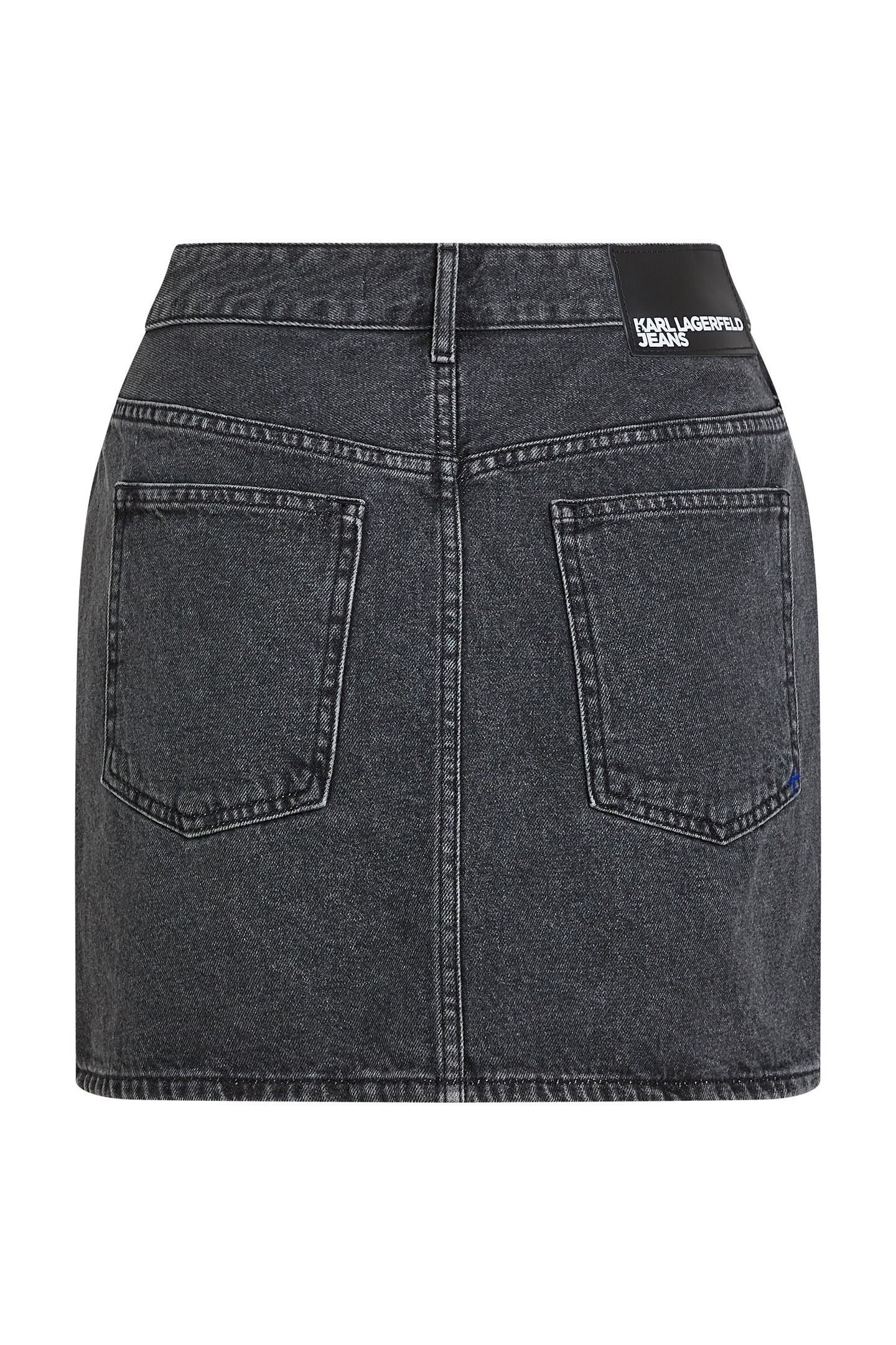KLJ DENIM LACE UP MINI SKIRT WASHED BLACK 4