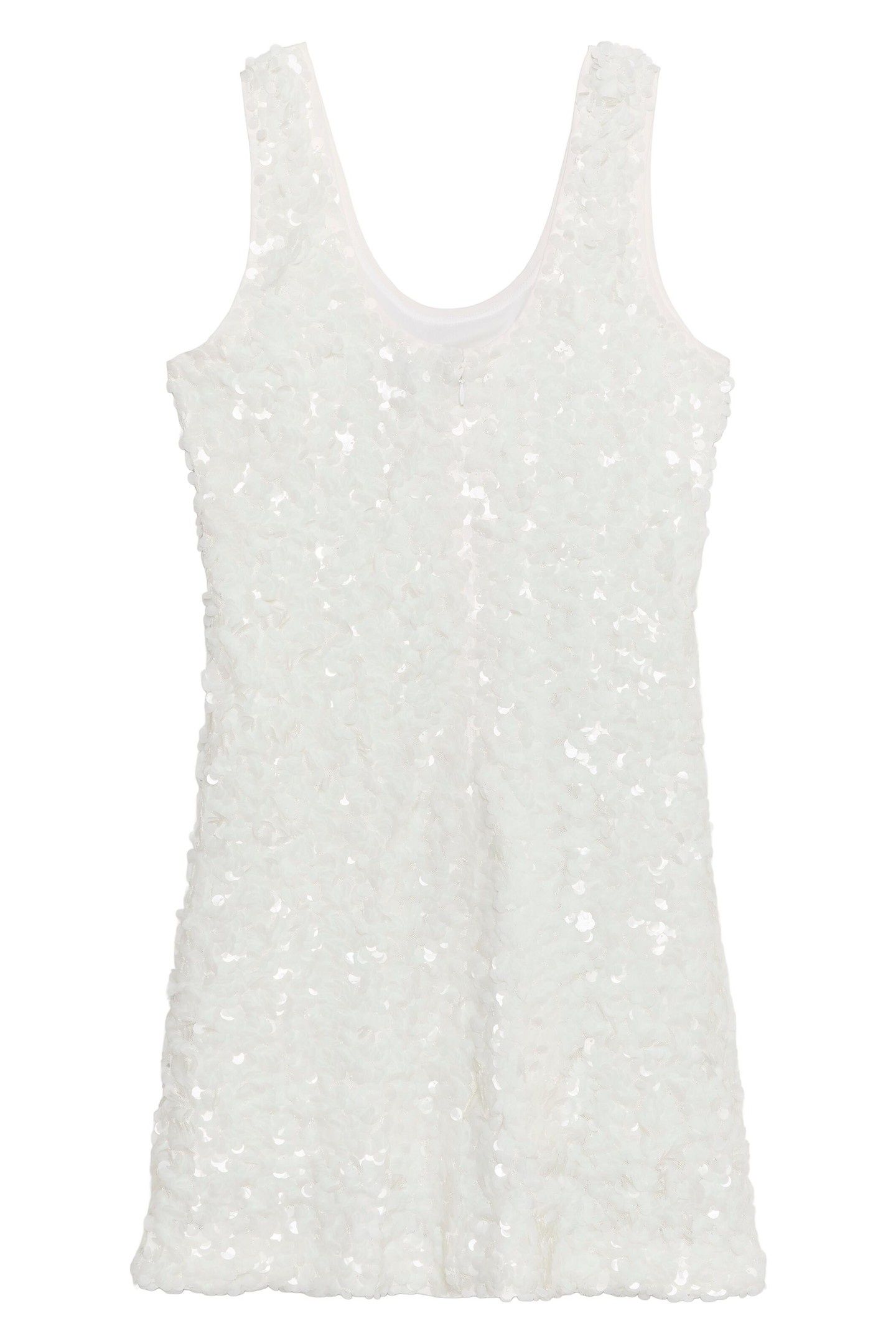 SEQUIN MINI DRESS WHITE GREIGE 2