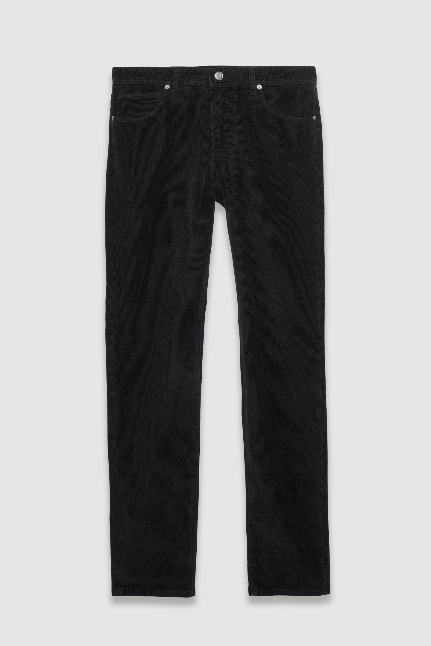 BLACK NEEDLECORD SLIM TROUSERS 4