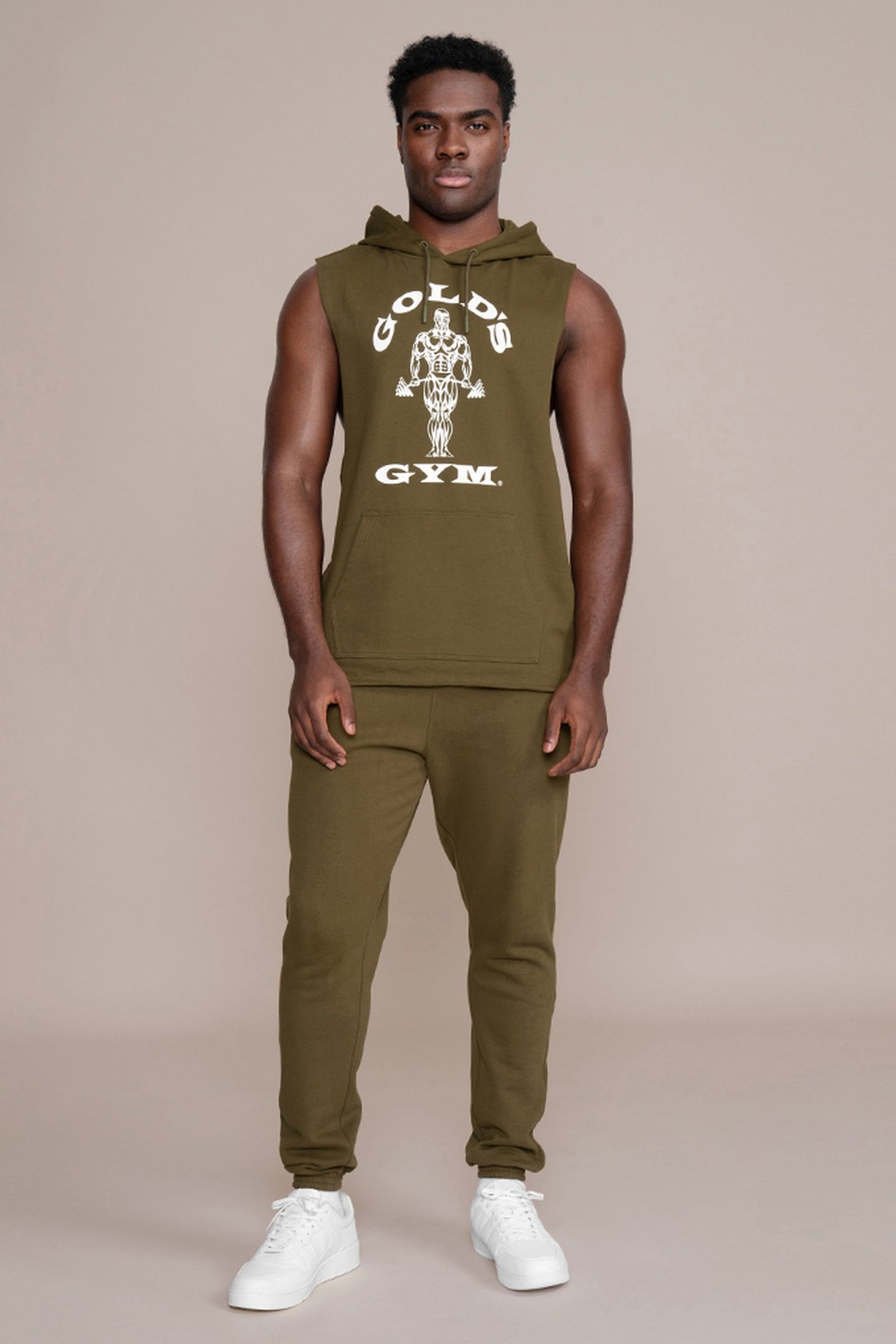 MUSCLE JOE SLEEVELESS HOODIE OLIVE 2