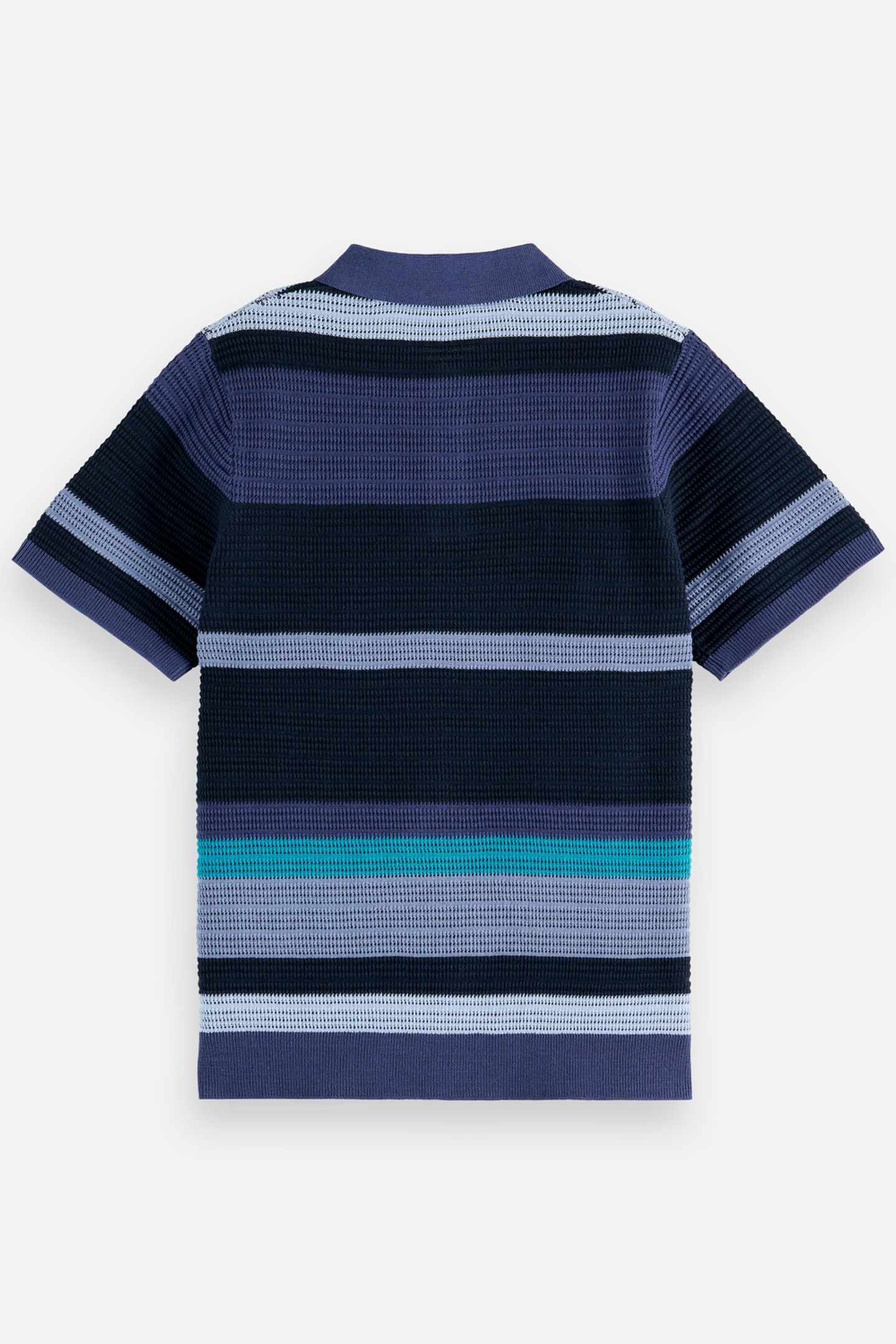 BOYS STRUCTURED KNITTED STRIPED POLO NAVY 6
