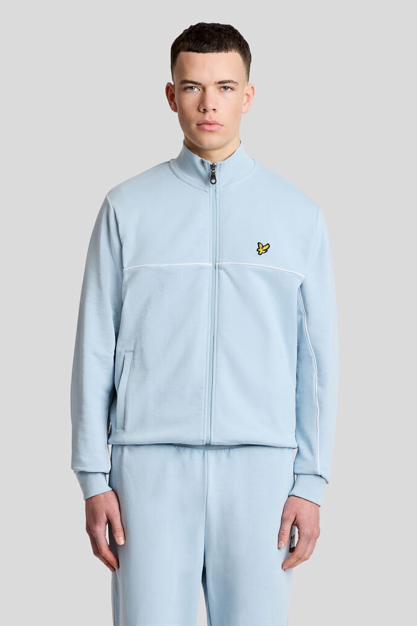 PIPED FULL ZIP TRACK TOP OPAL BLUE 1
