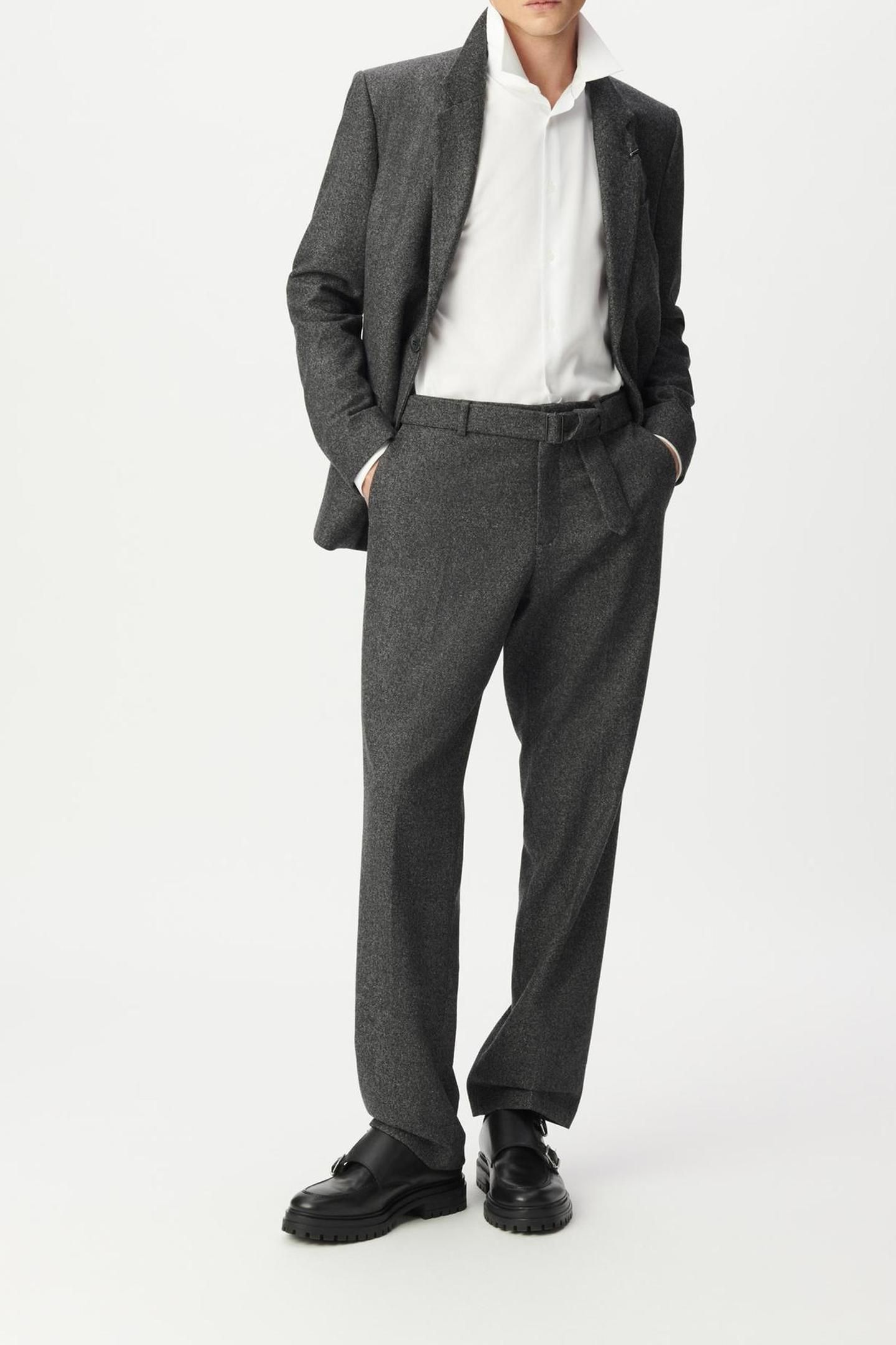 DARK HEATHER GREY TWEED-LOOK SUIT JACKET 3