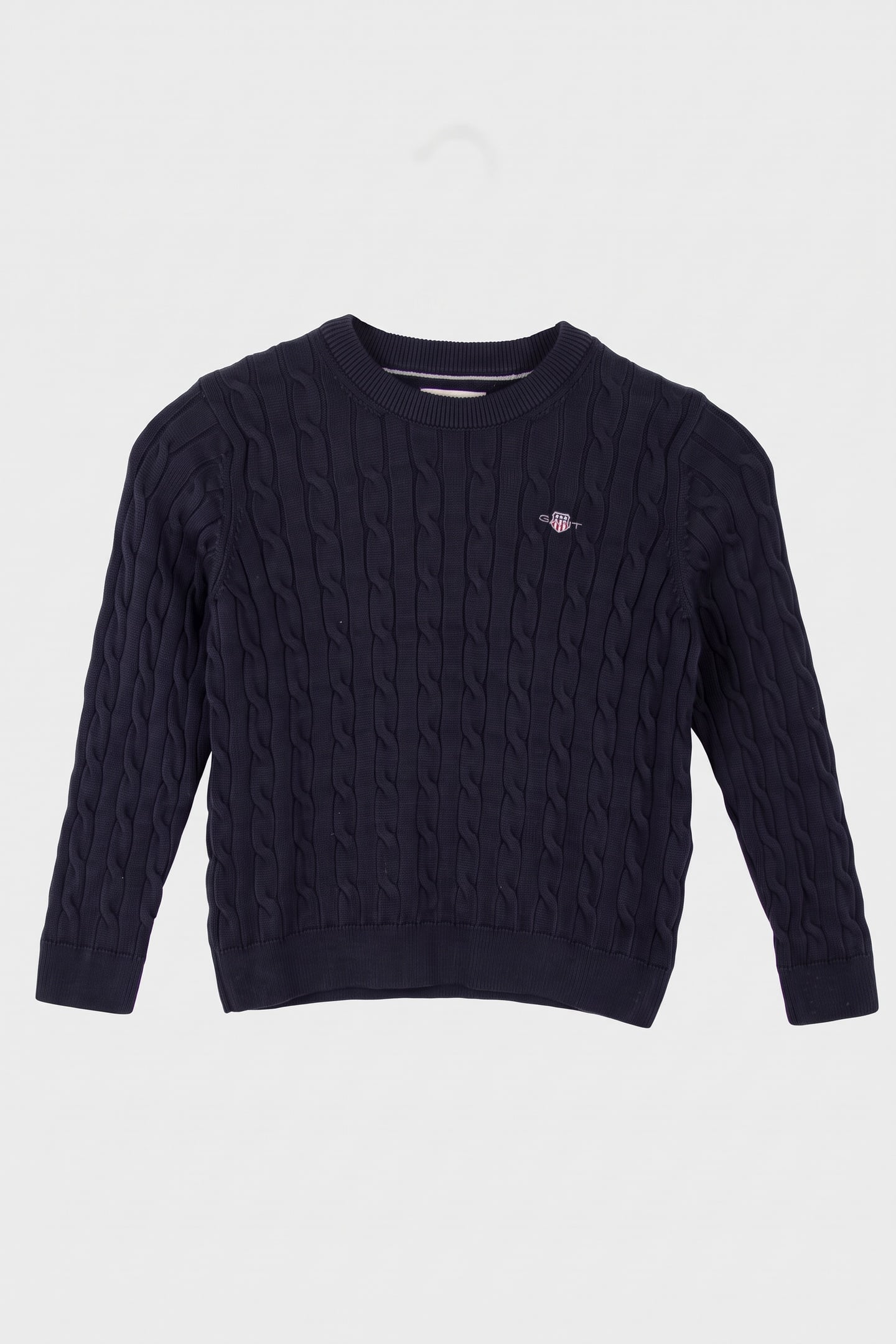 KIDS UNISEX COTTON CABLE SHIELD CREW EVENING BLUE 2