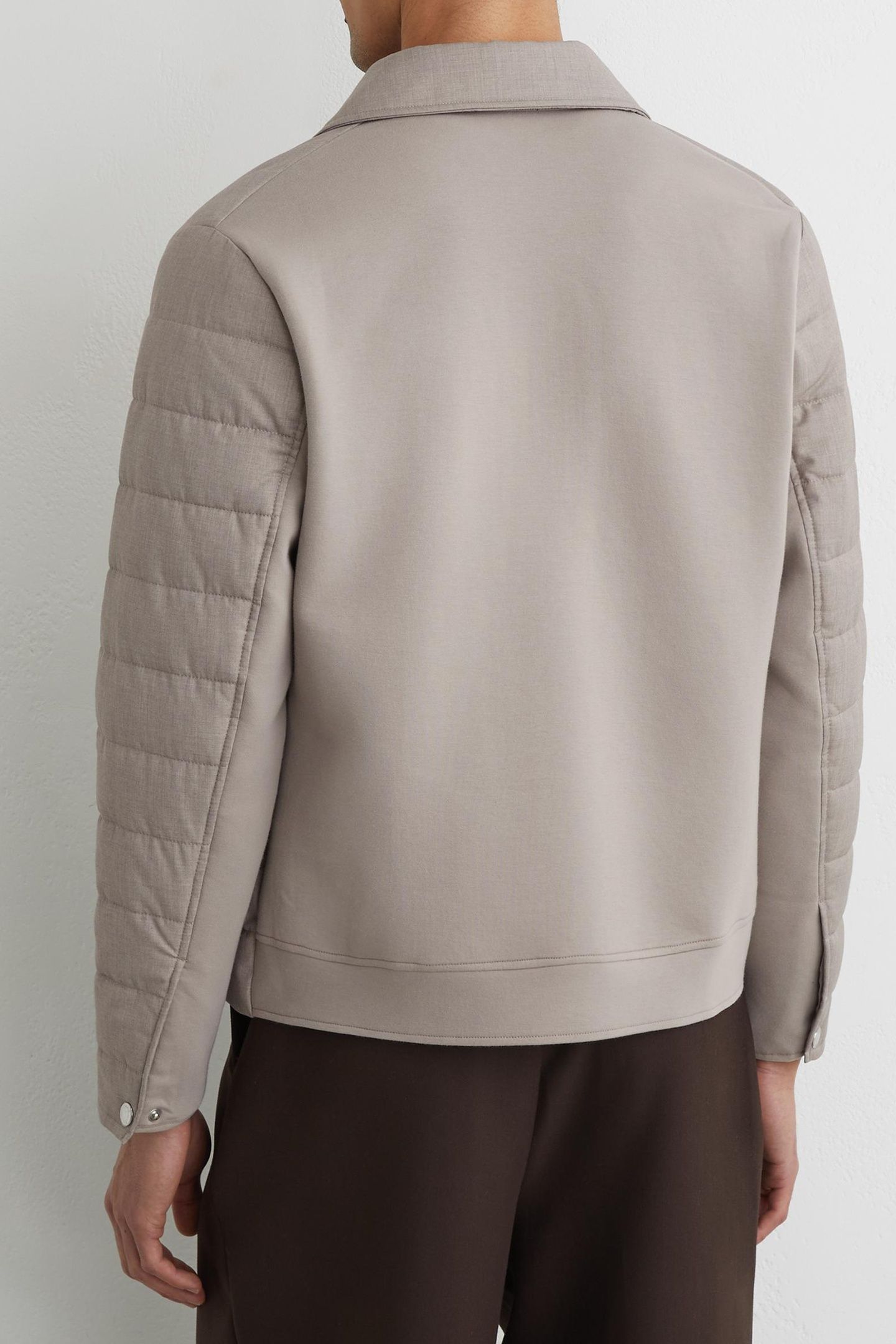 LS PRESS STUD HYBRID JACKET MINK BROWN 3