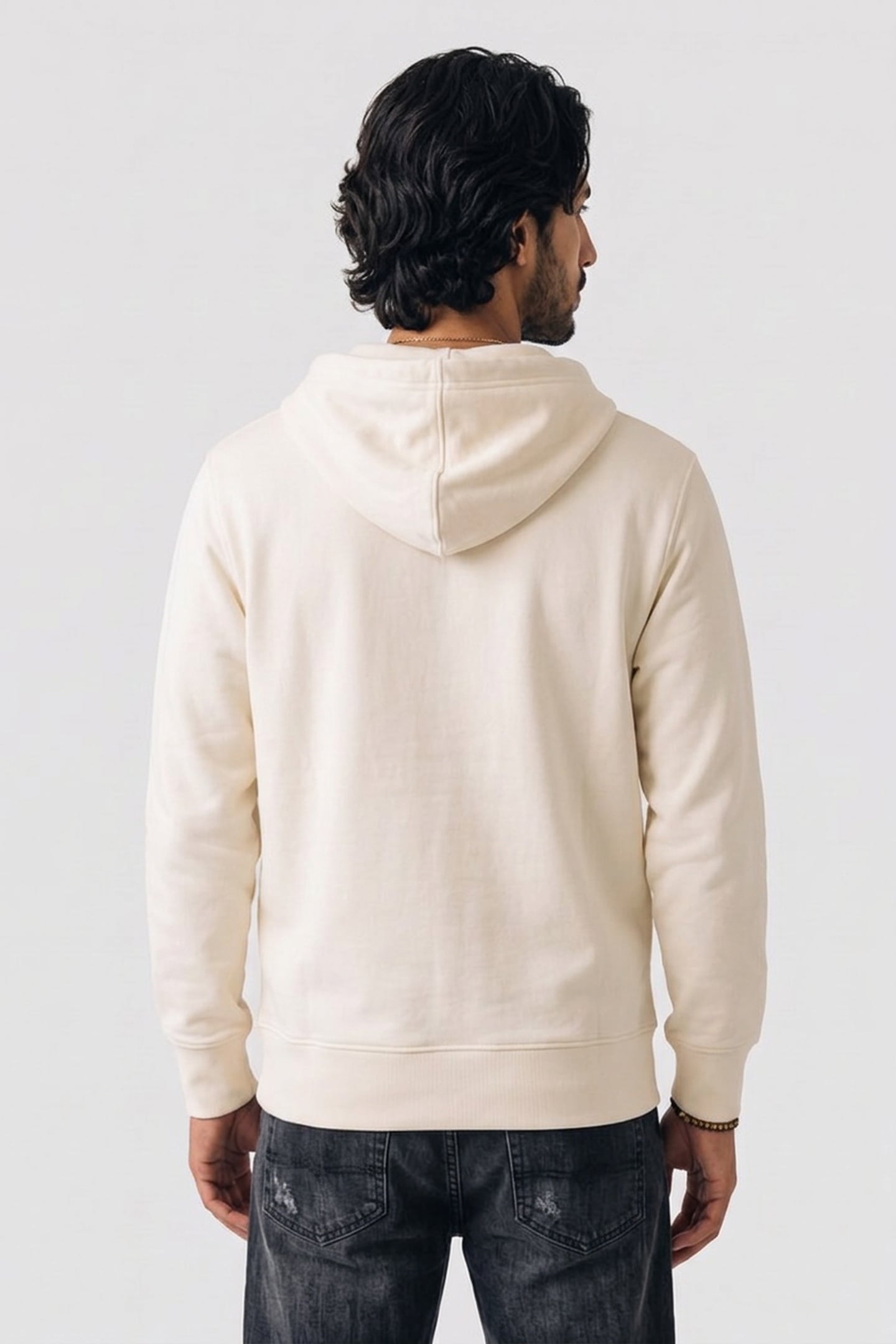 GRAPHIC FULL ZIP HOODIE CREAM 2
