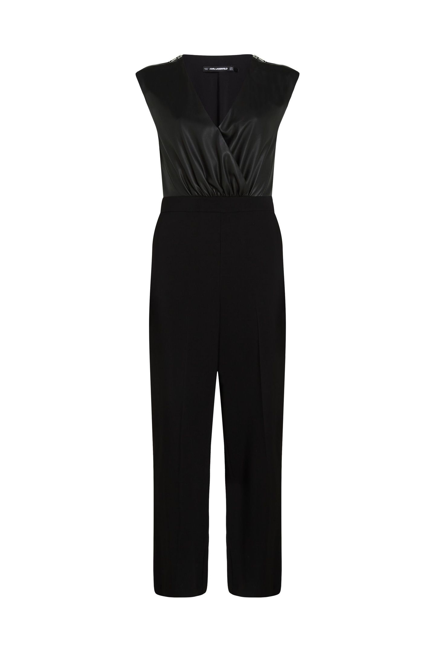 FAUX LEATHER ZIP JUMPSUIT BLACK 1