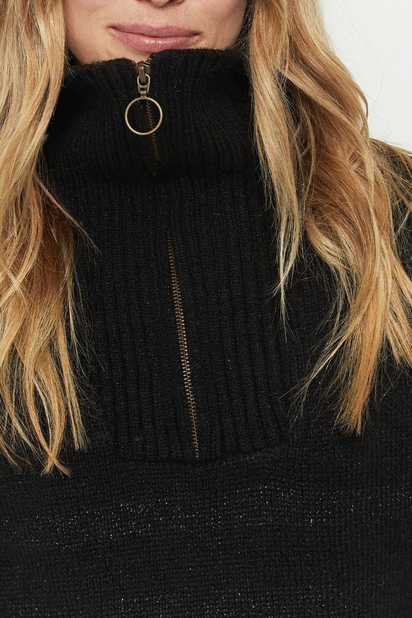 RELAX _ BLACK LUREX KNIT TRUCKER COLLAR DRESS WITH STRIPES 5