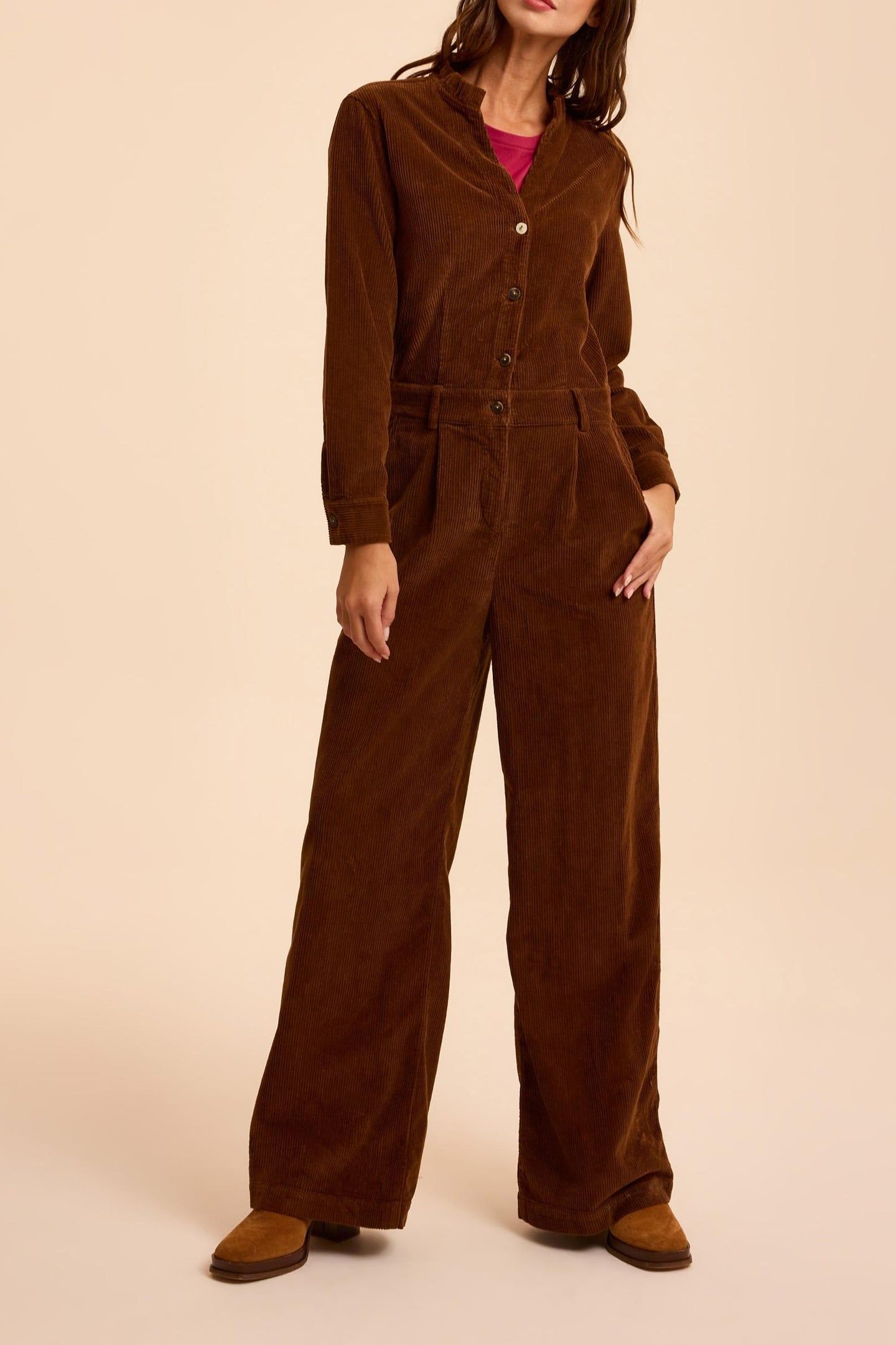 CAMEL CORDUROY JUMPSUIT 1