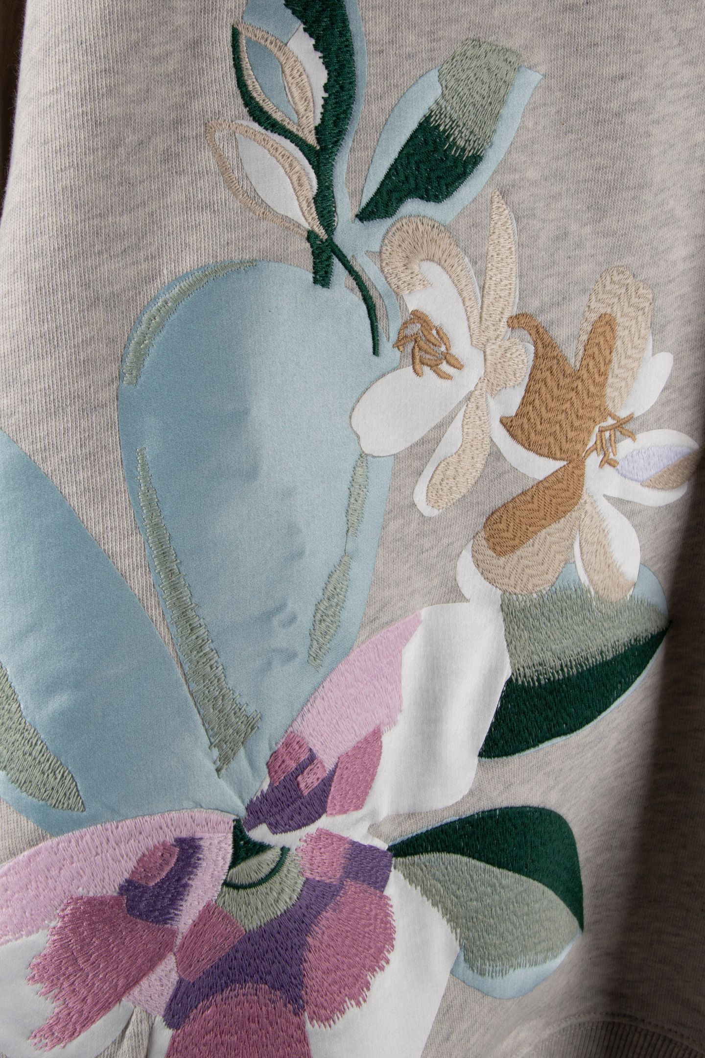 PRINTED EMBROIDERED SWEATSHIRT GREY-MARL 4