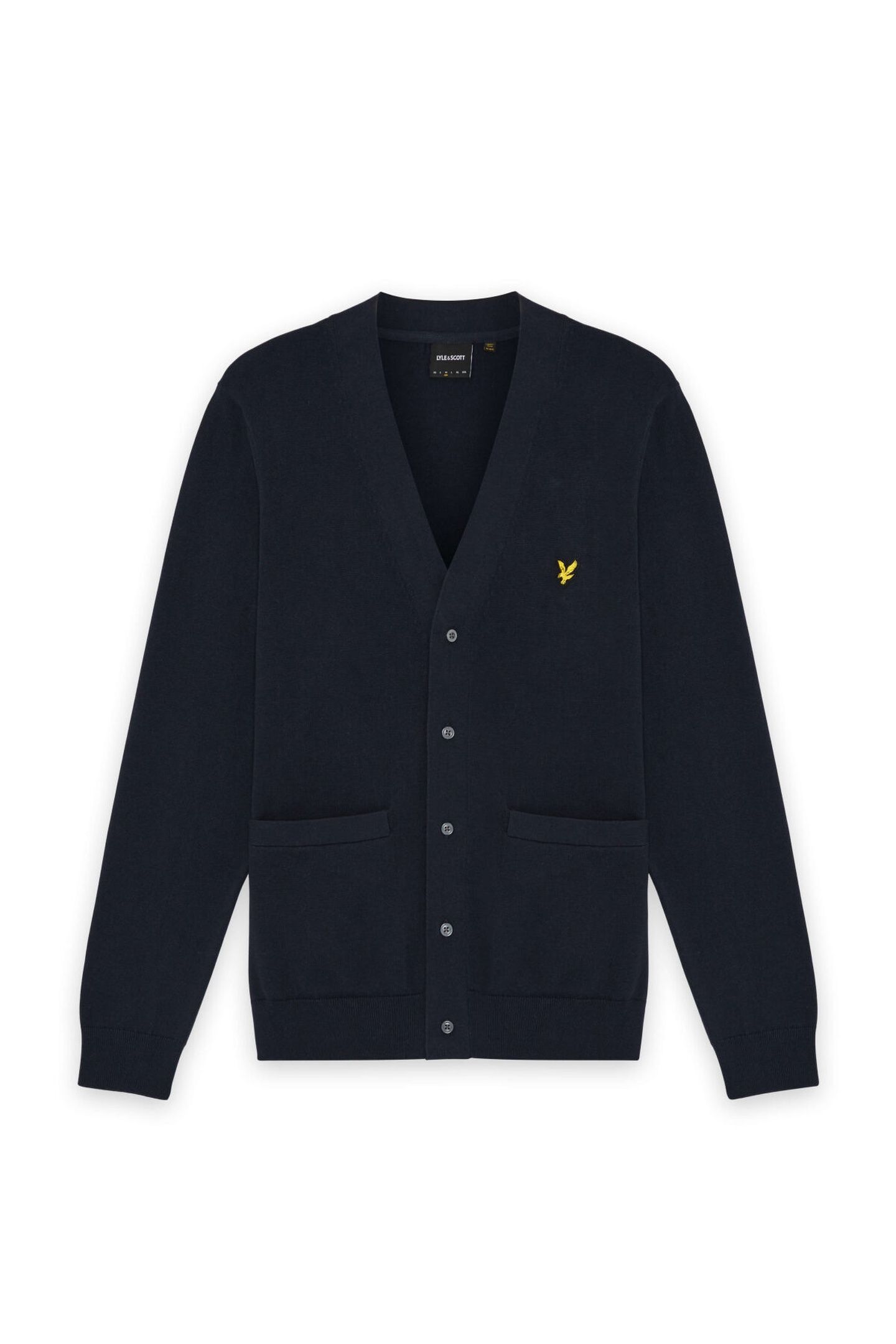 COTTON V NECK CARDIGAN DARK NAVY 4