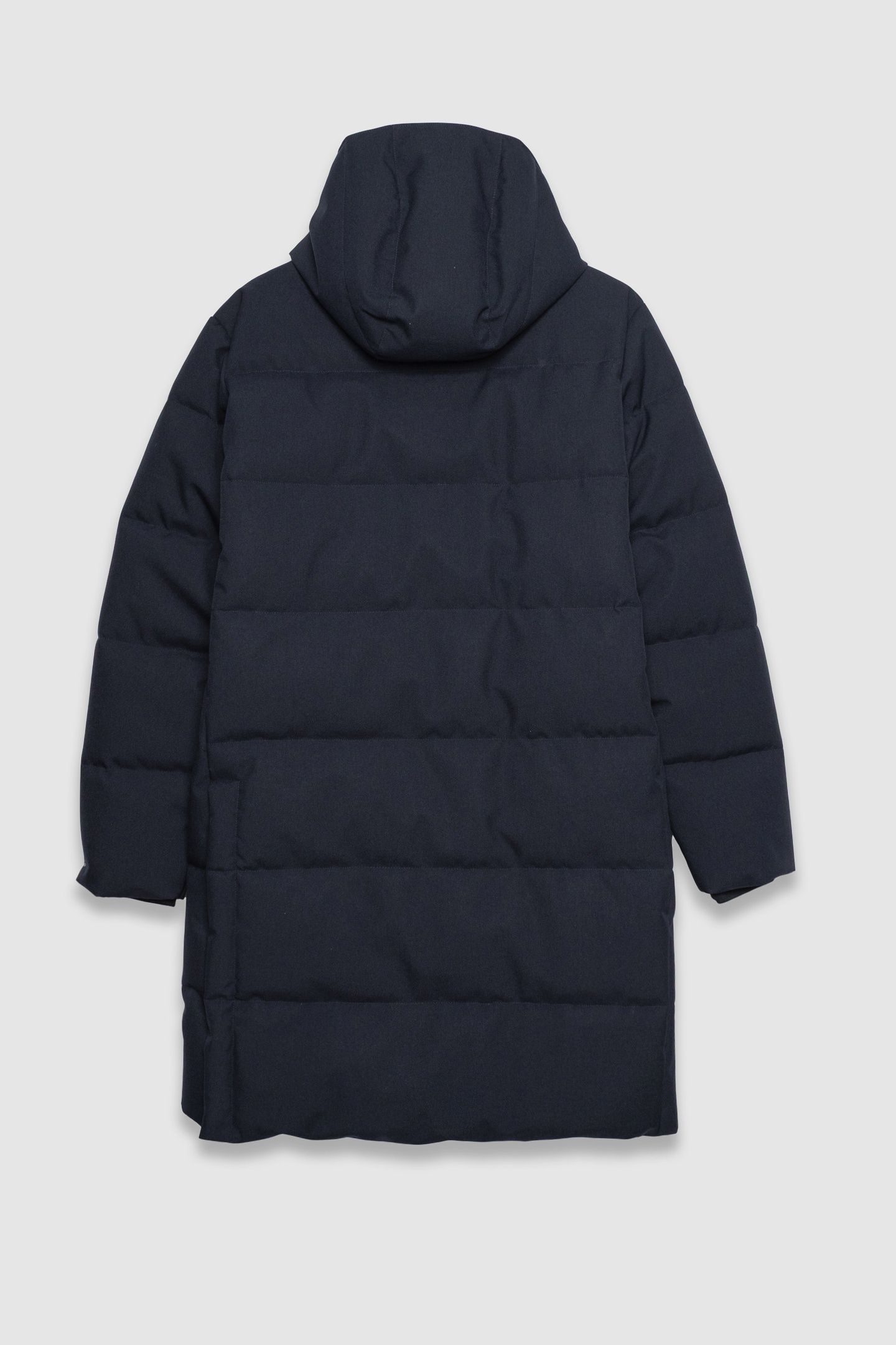 NAVY QUILTED WATERPROOF LONG PADDED JACKET 5