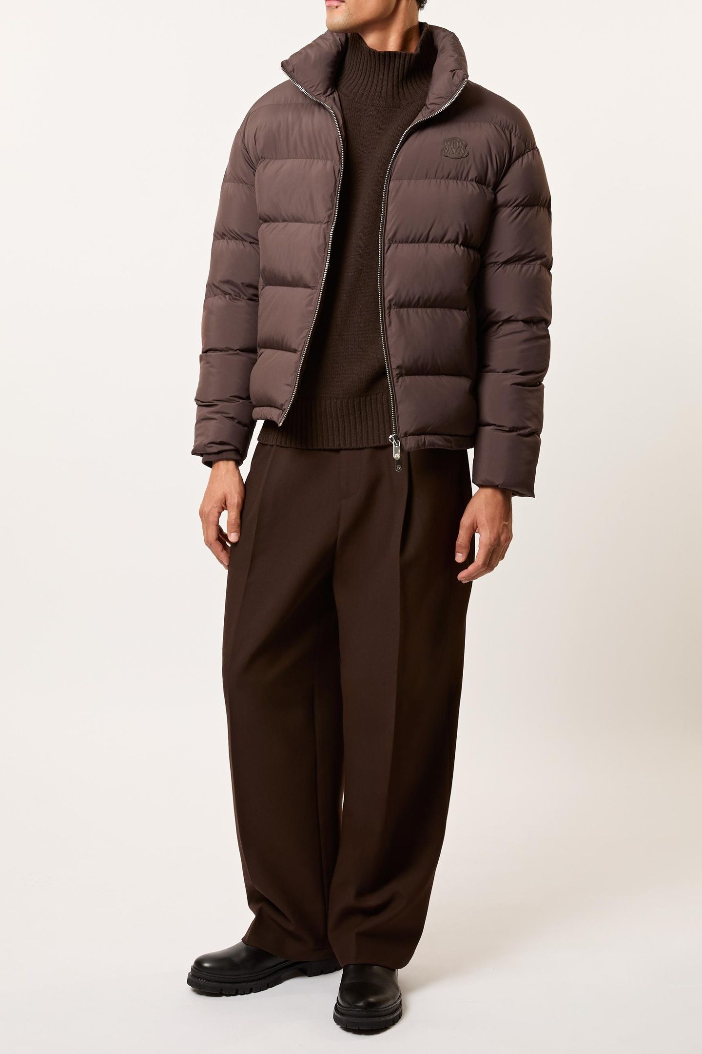 LS QUILTED PUFFER JACKET BROWN 2