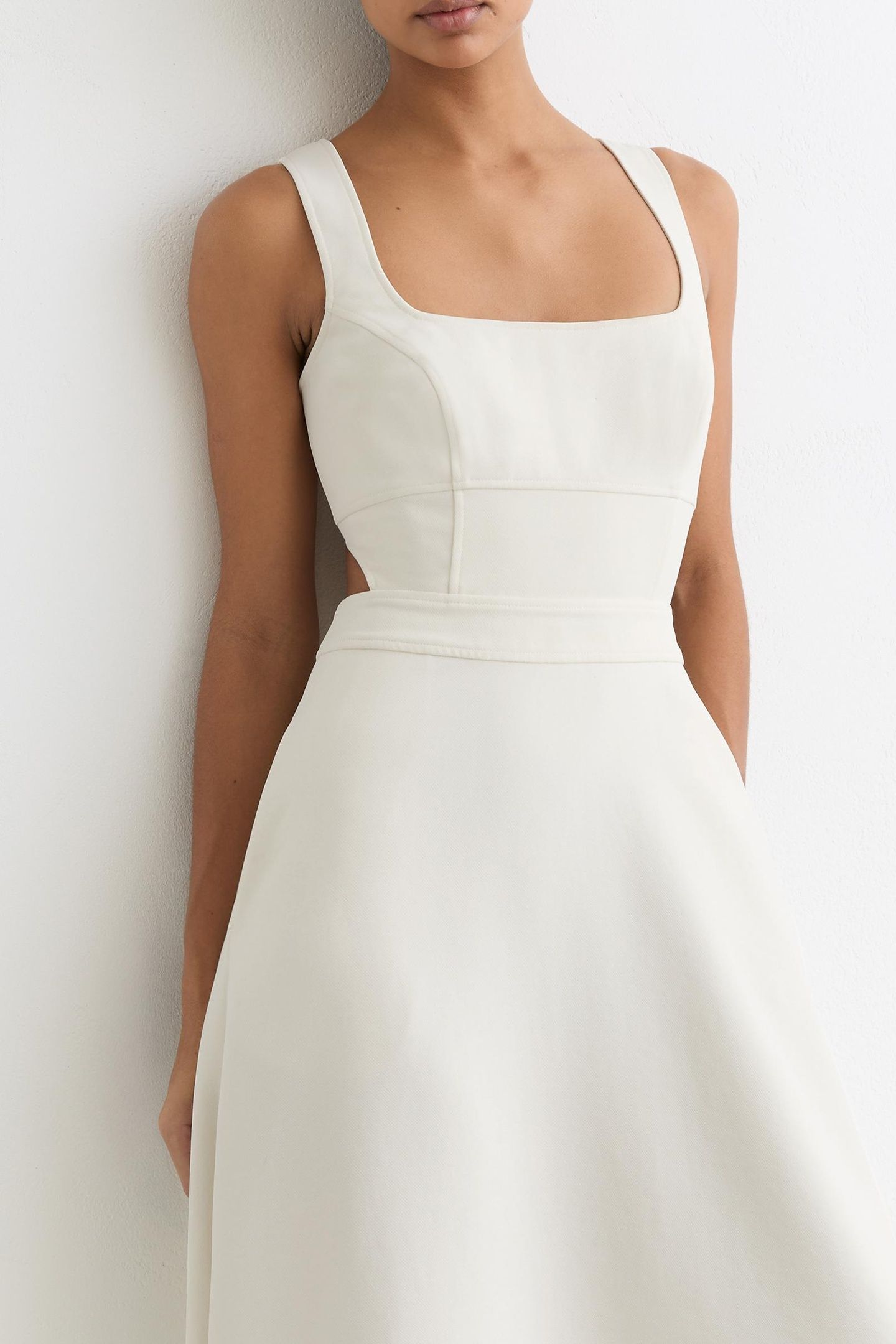 WAISTED MIDI DRESS IVORY 7