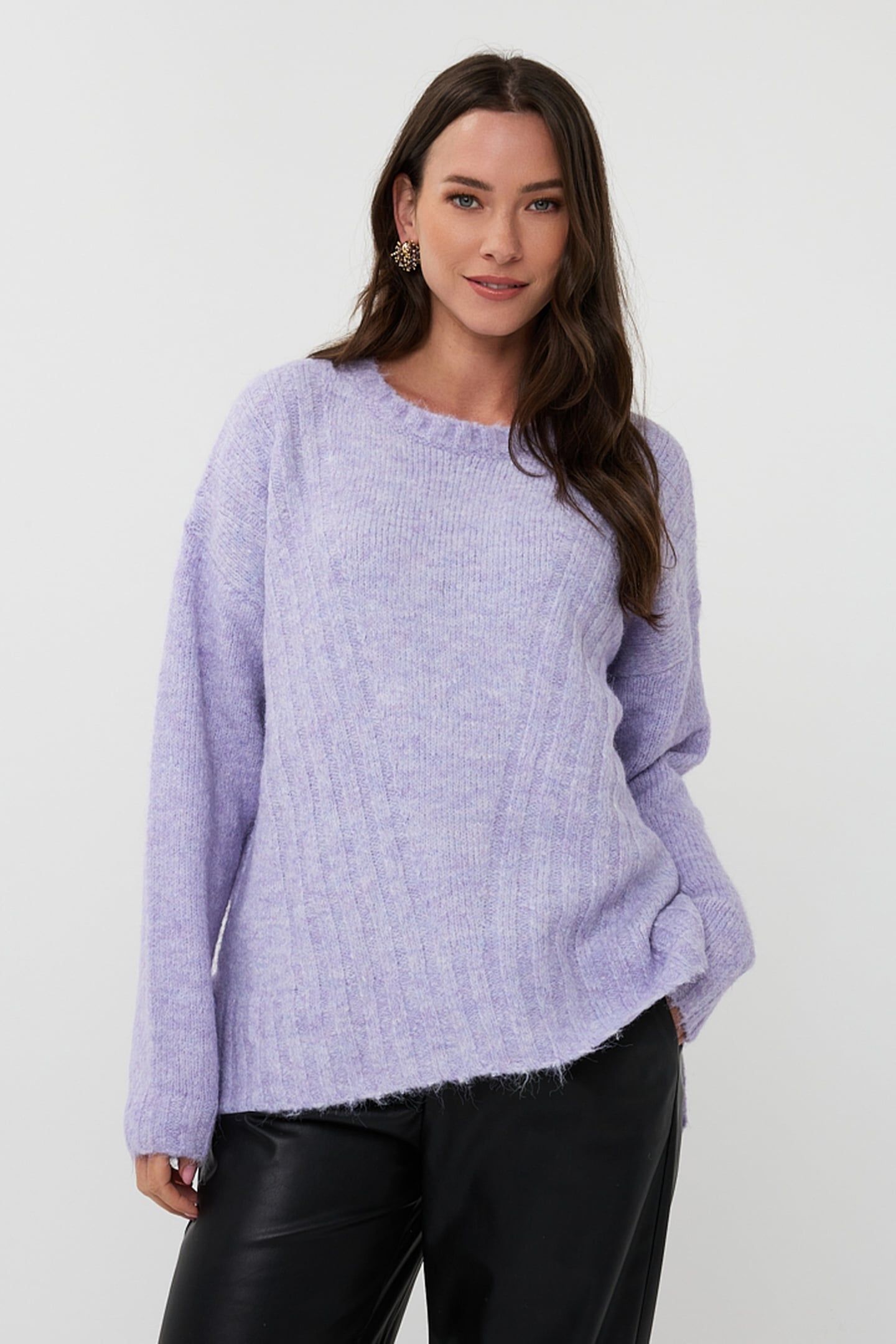 SWEATER DIAGONAL LINES LIGHT VIOLET 1