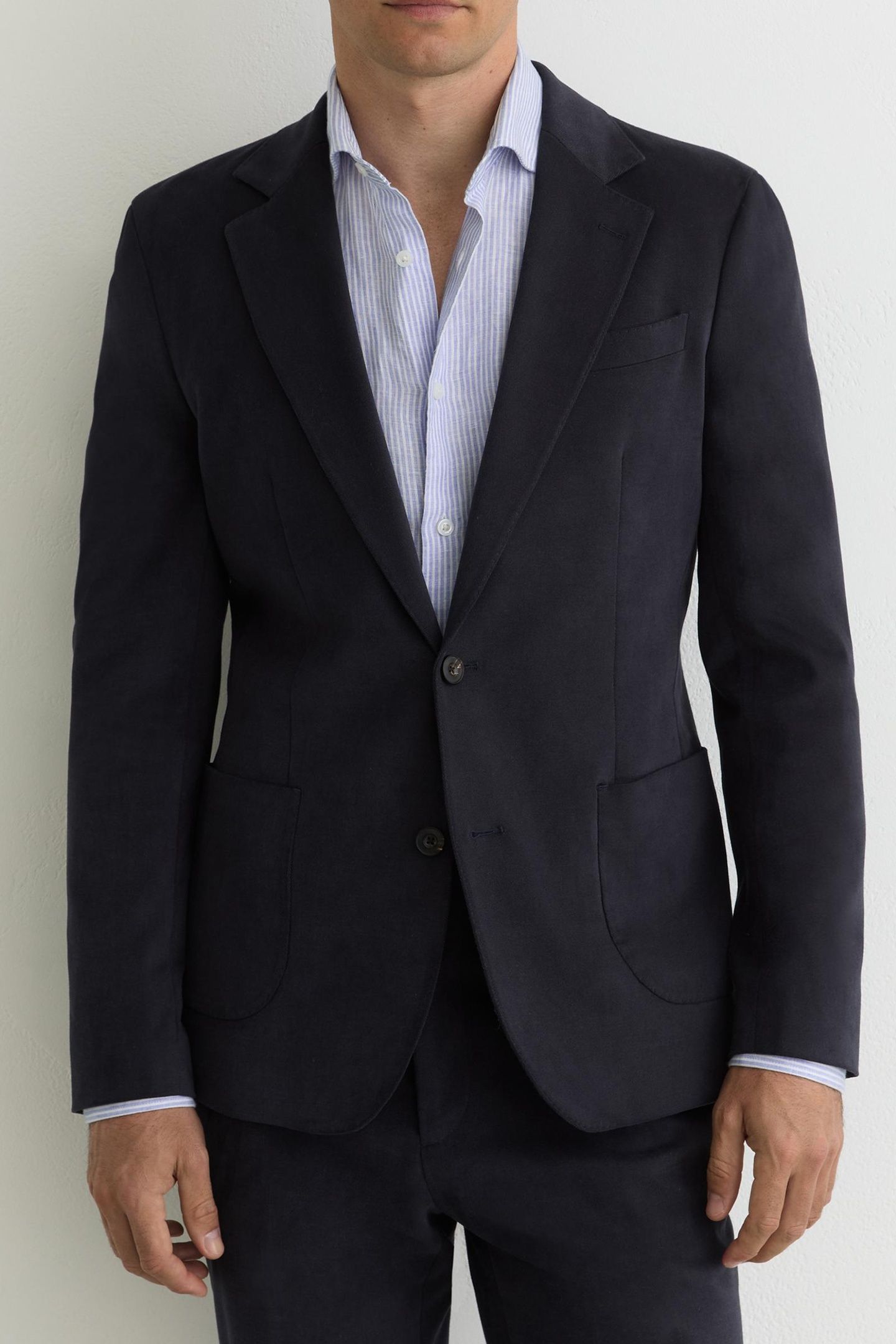 SB 2B NOTCH BRUSHED TWILL BLAZER NAVY 1