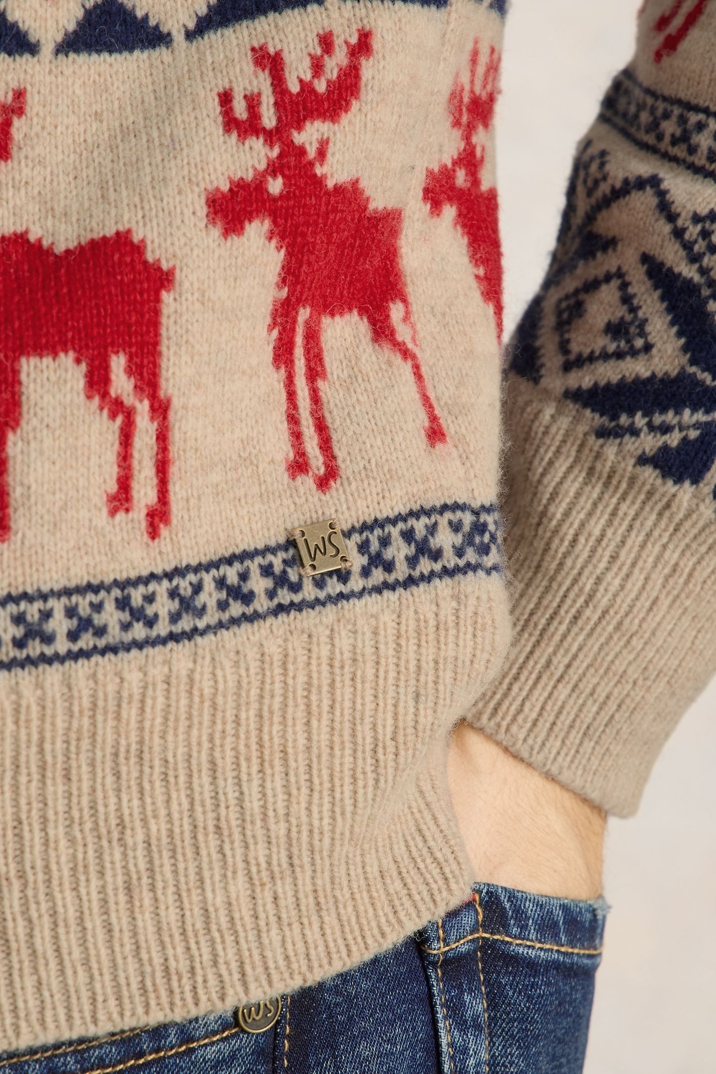 MOOSE FAIRISLE CREW JUMPER NAT MLT 5
