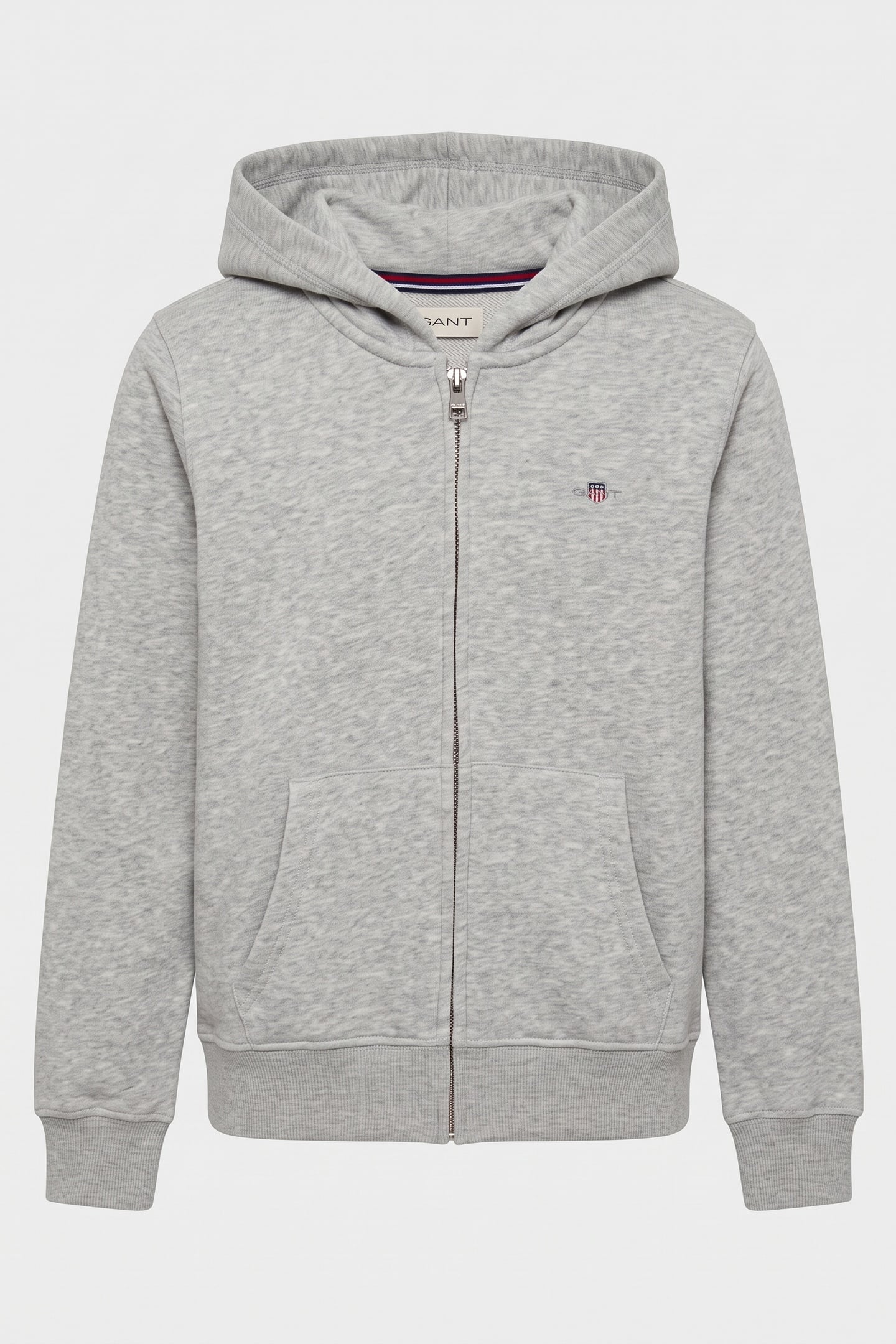 TEEN UNISEX SHIELD ZIP HOODIE LIGHT GREY MELANGE 2