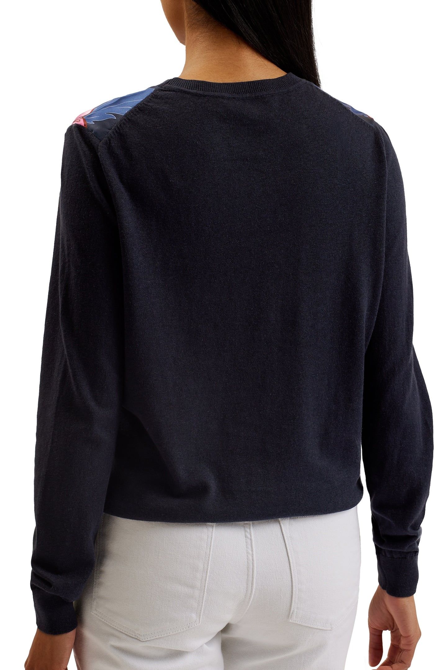 TEANHA WOVEN FRONT PRINTED JUMPER NAVY 2