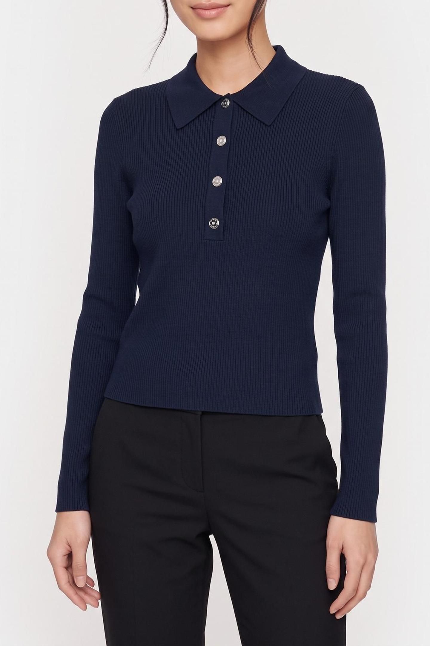 POLO NECK CLEAN LS TOP MIDNIGHT BLUE 1