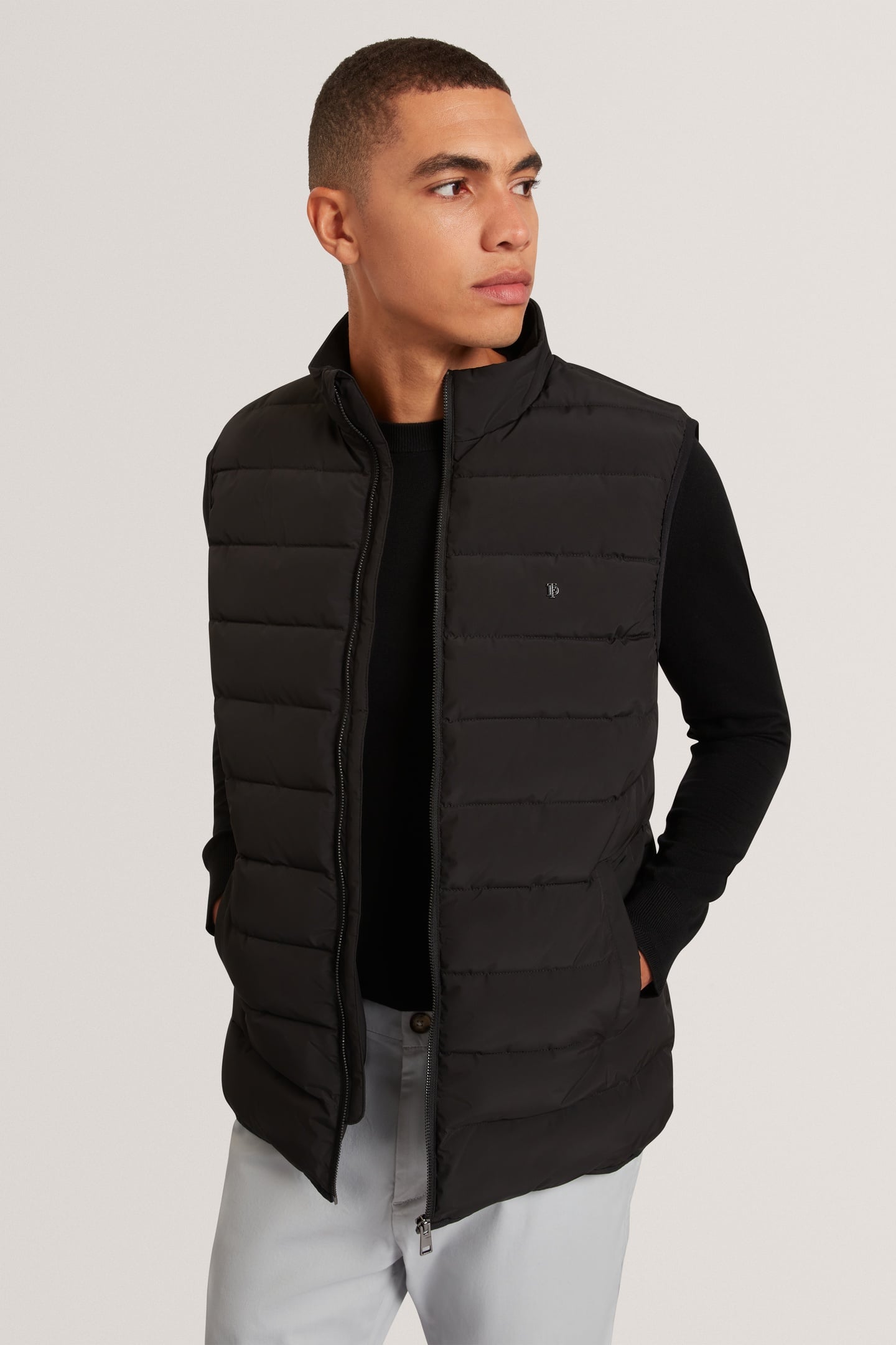 QUILTED LIGHTWEIGHT GILET BLACK 1