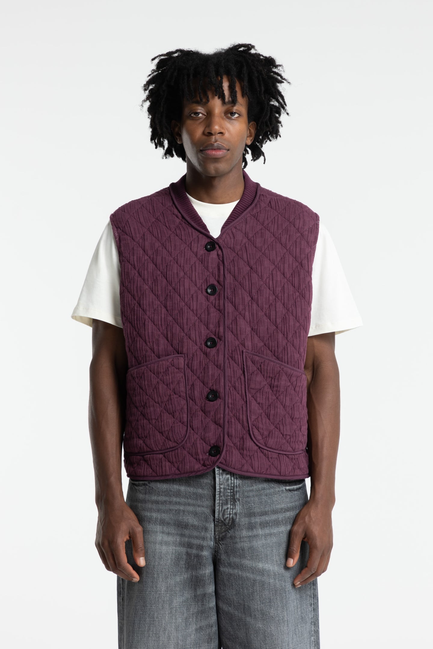 UNISEX KIKO VEST MAUVE WINE 1