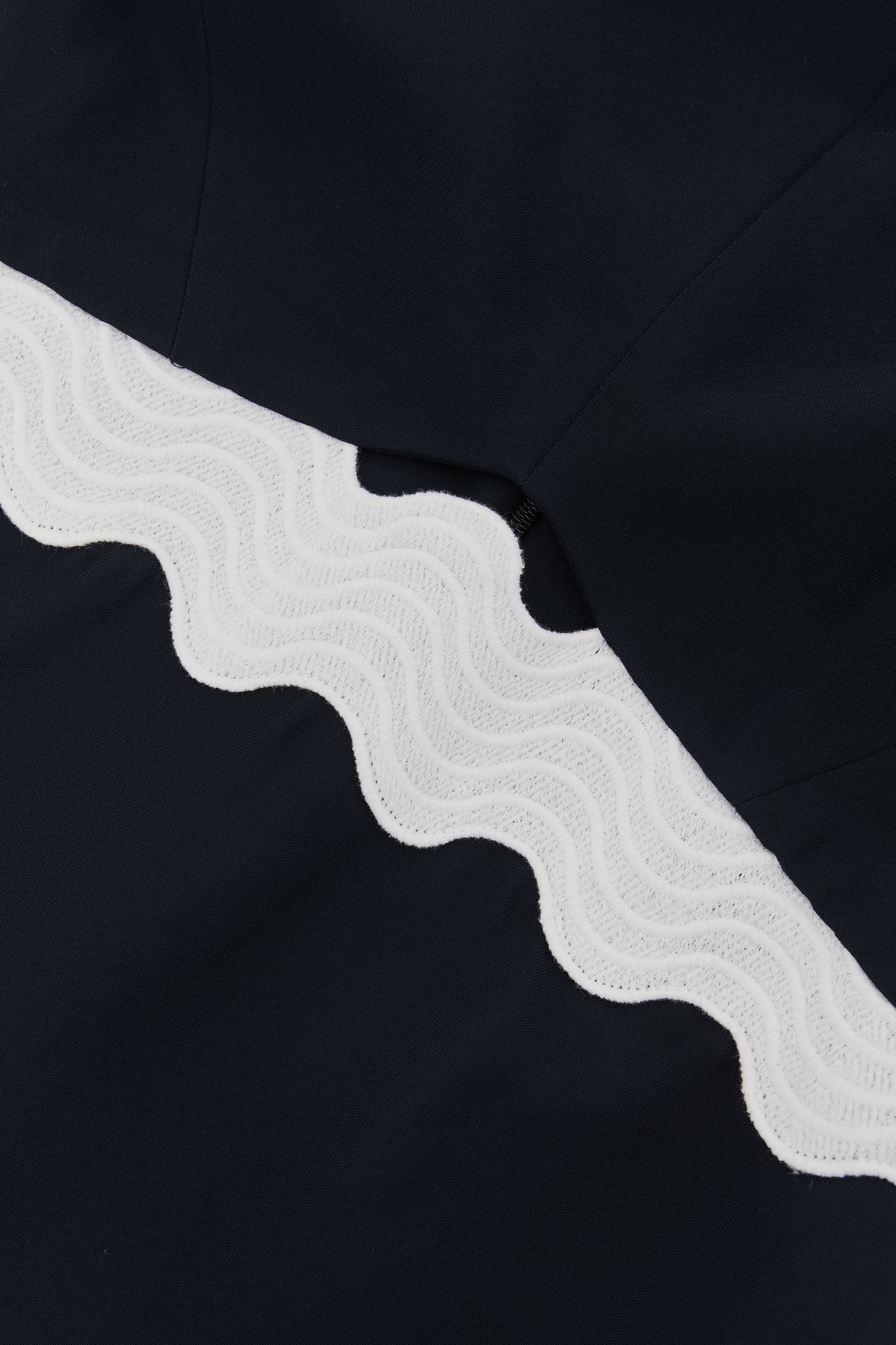 CONTRAST BODYCON MIDI DRESS NAVY/IVORY 7