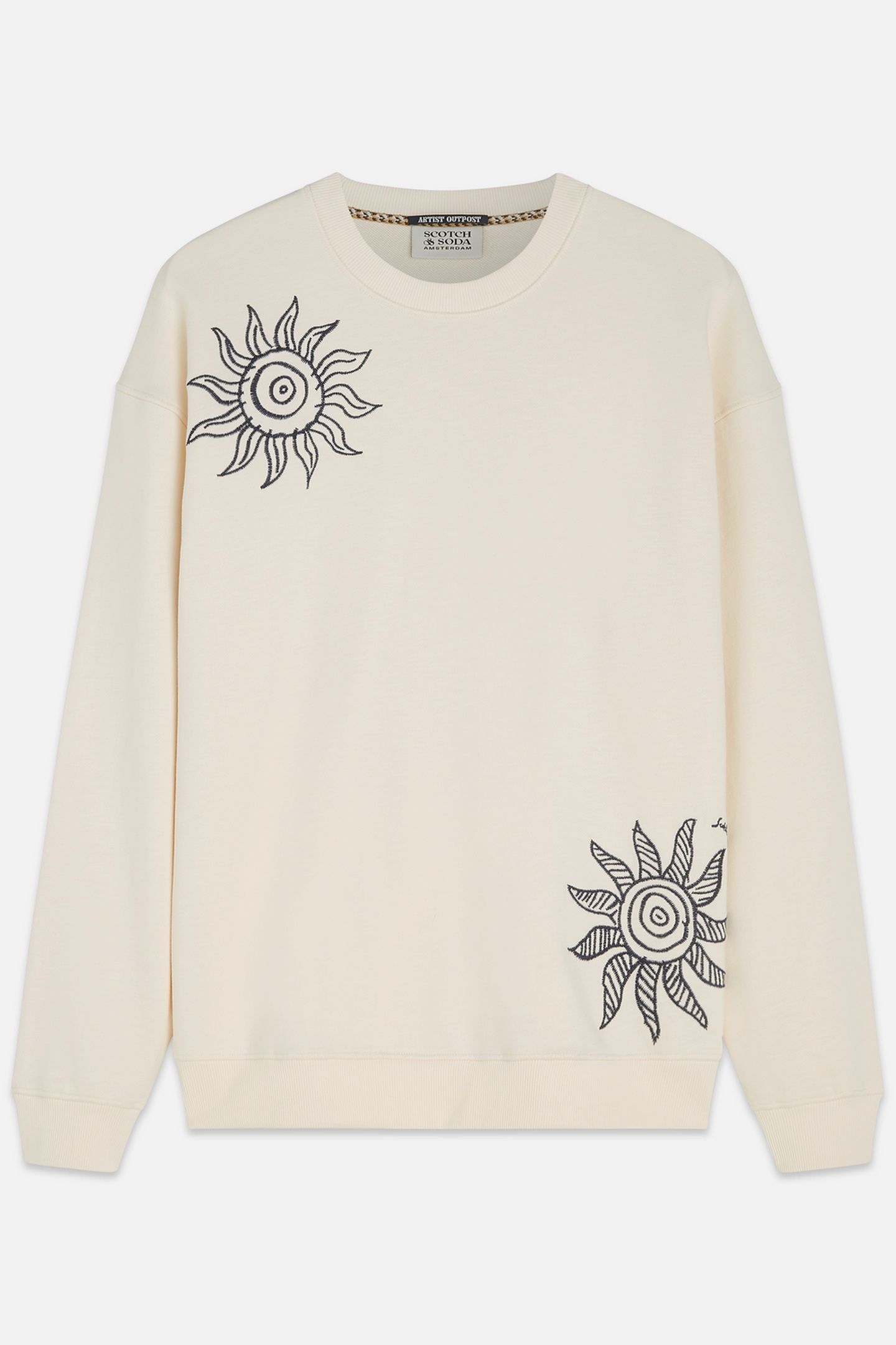 EMBROIDERED RELAXEDFIT SWEATSHIRT LIGHT BEIGE 1
