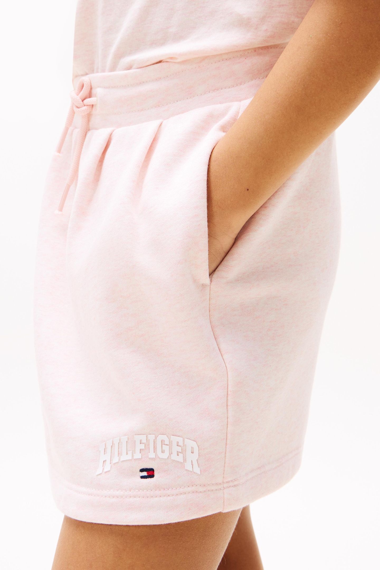 GIRLS PLEAT TERRY SKIRT CORAL ICE HEATHER 5