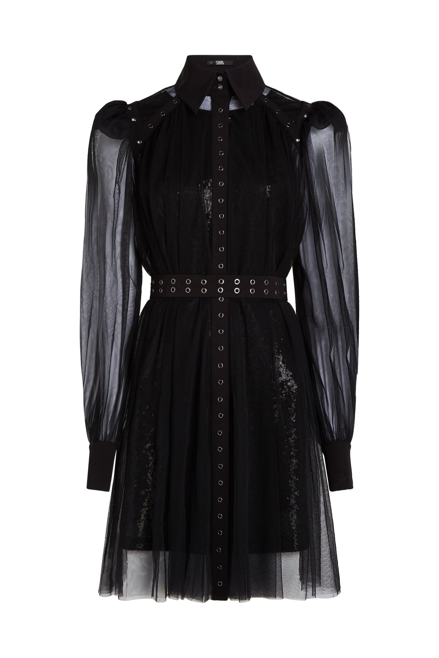 MATERIAL MIX FASHION DRESS BLACK 6