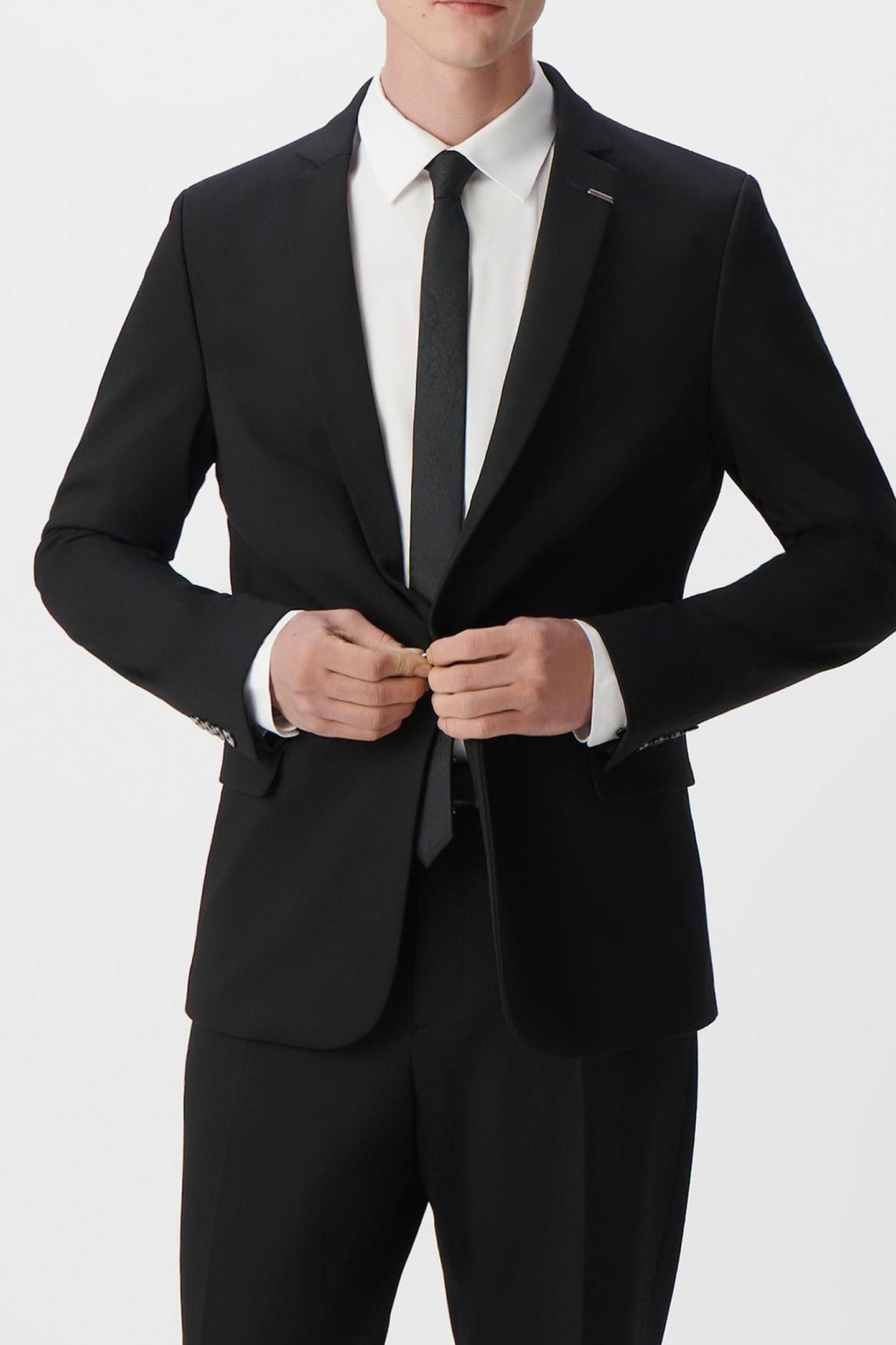 BLACK MILANO KNIT SLIM SUIT JACKET 4