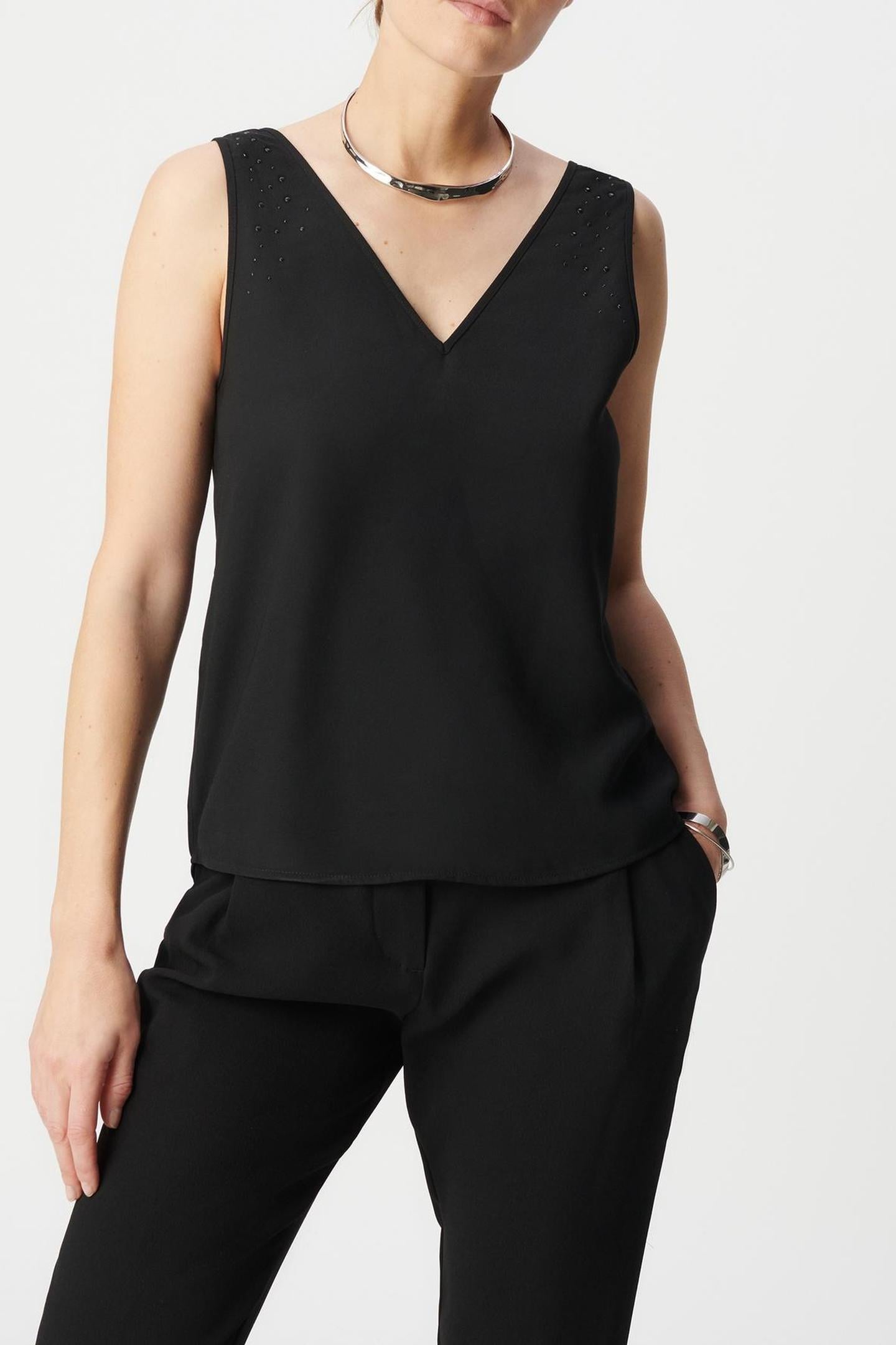BLACK RECYCLED STUDDED FRONT/BACK REVERSIBLE TOP 1