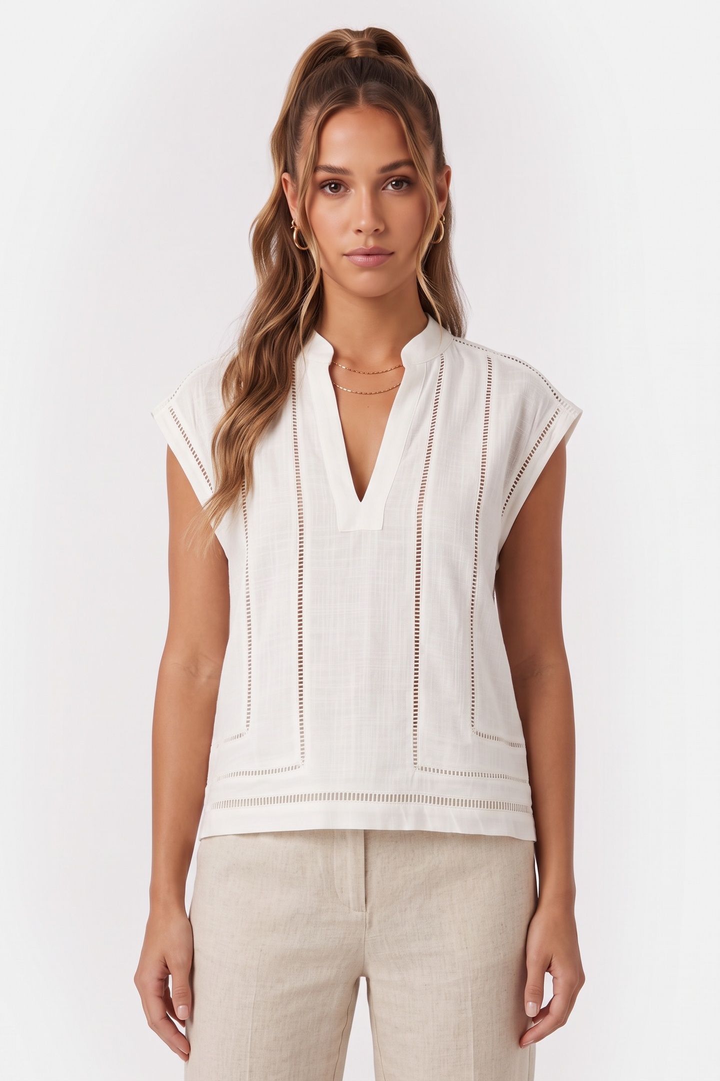 EMBROIDERY DETAIL BLOUSE WHITE 1