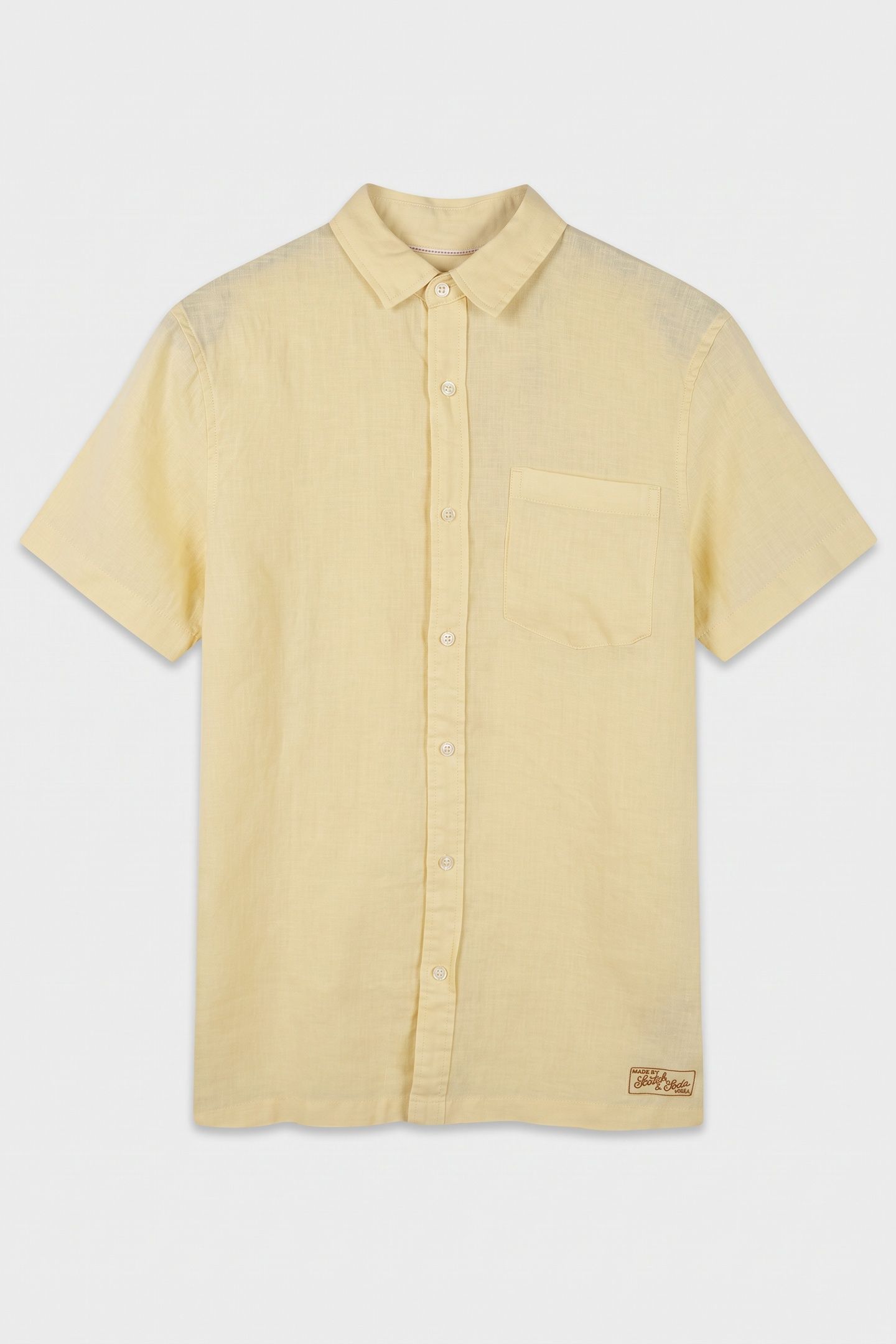SEASONAL CORE LINEN REGULARFIT SHORTSLEEVED SHIRT BRIGHT YEL 3