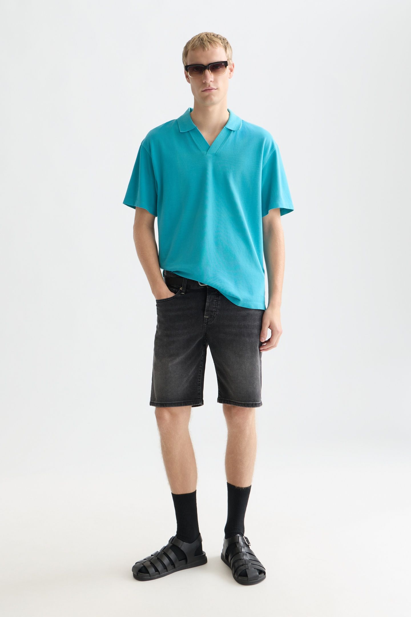 3 CROSSES PIQUE RELAXEDFIT GARMENTDYED POLO NAVY 3