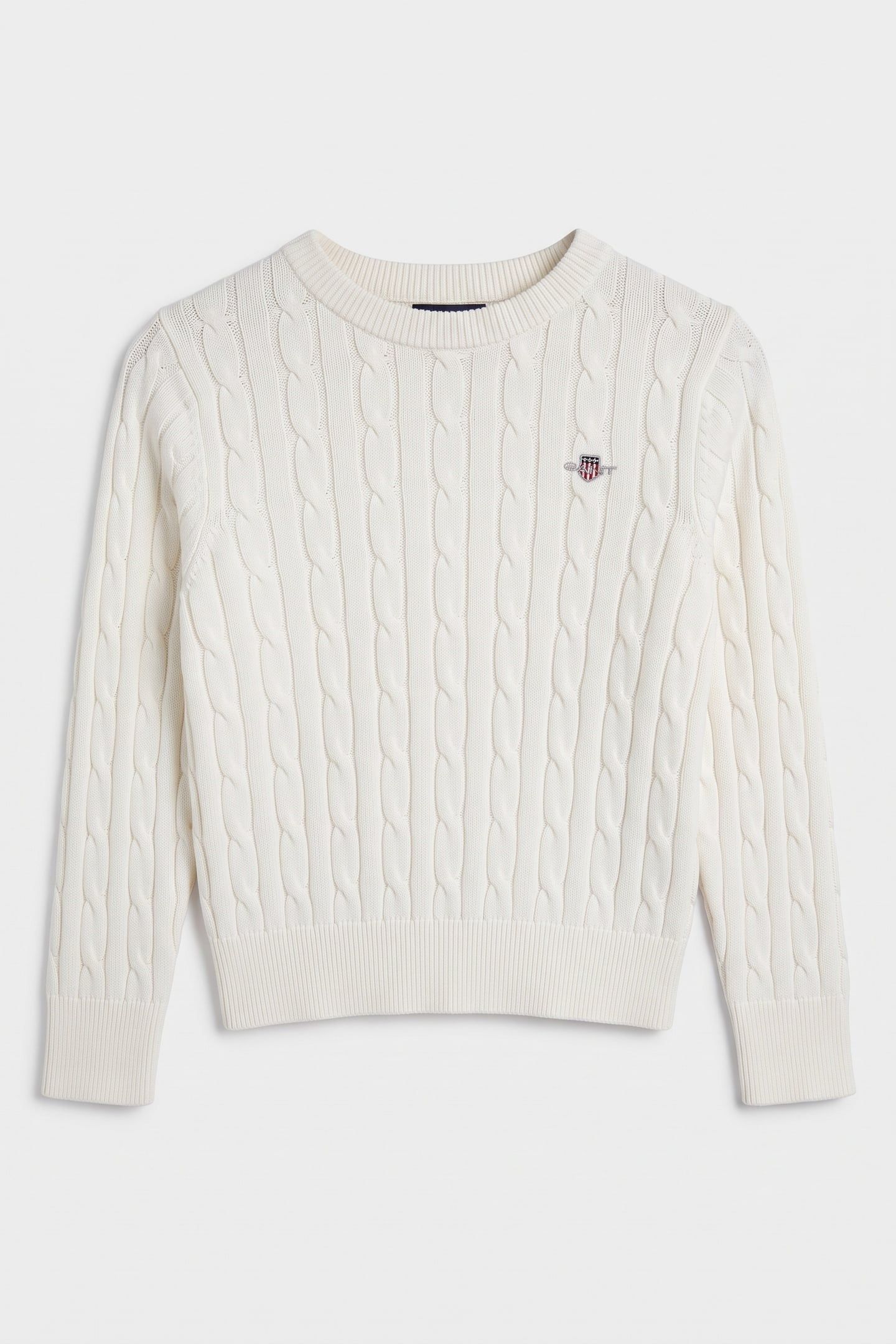 KIDS GIRLS SHIELD CABLE KNIT JUMPER WHITE 2